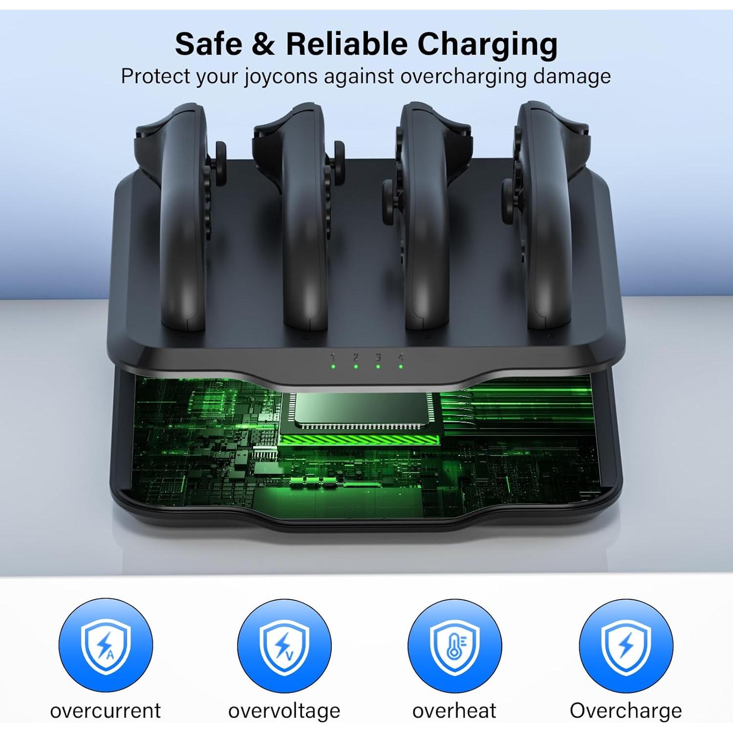 Cargador Dock Joycon Fegliea para Nintendo Switch 2 - Carga Rápida 4 en 1