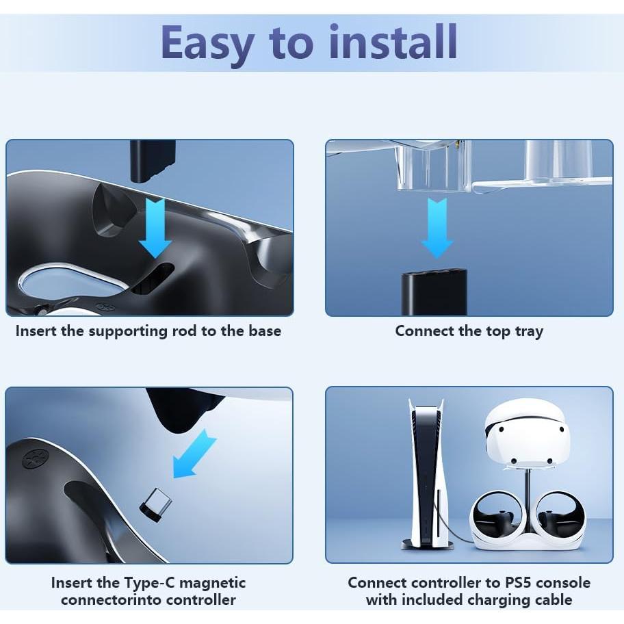 Estación de Carga PSVR 2 HONCAM con Soporte y Luces RGB