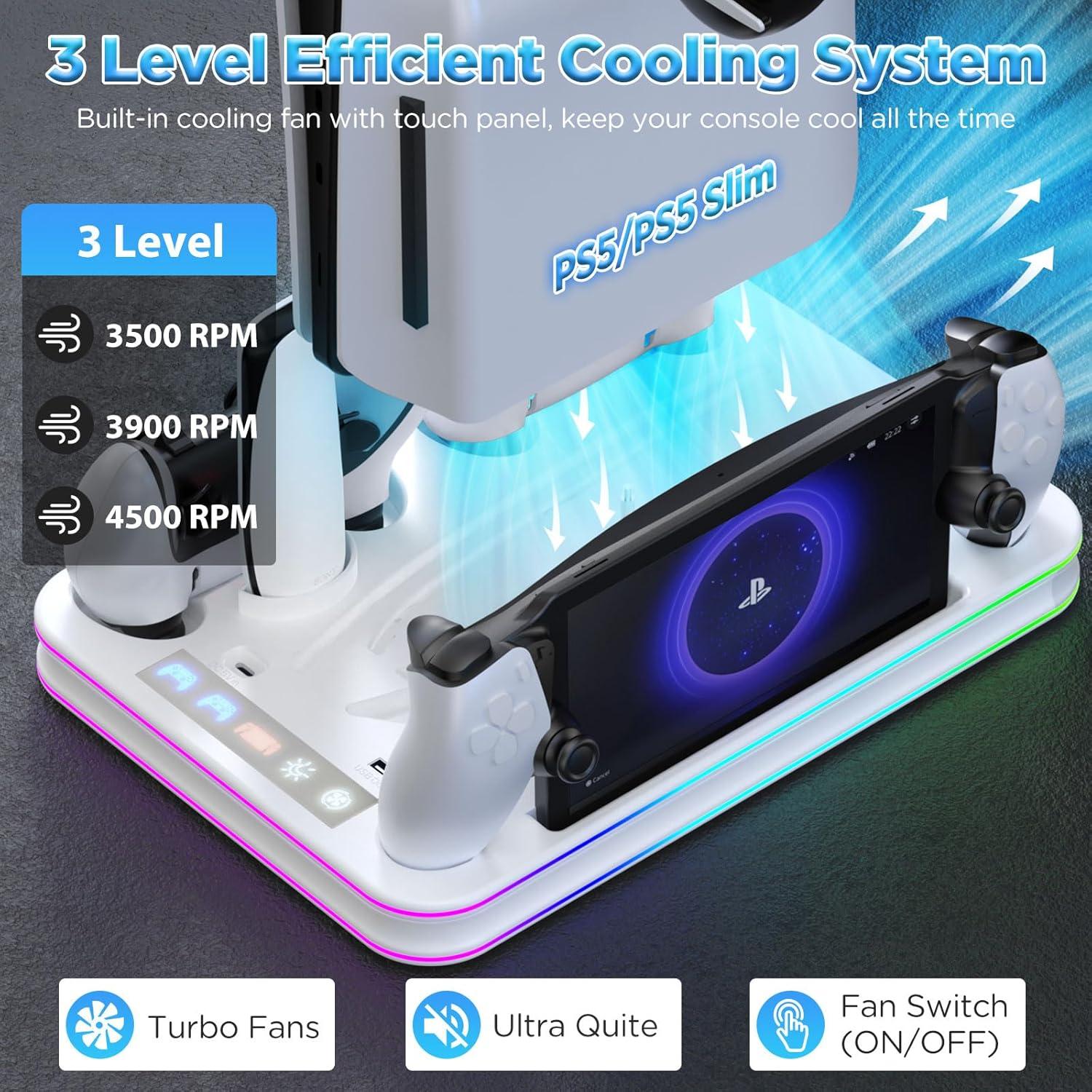 Soporte de Carga y Enfriamiento Vilante para PS5/PS5 Slim/Pro