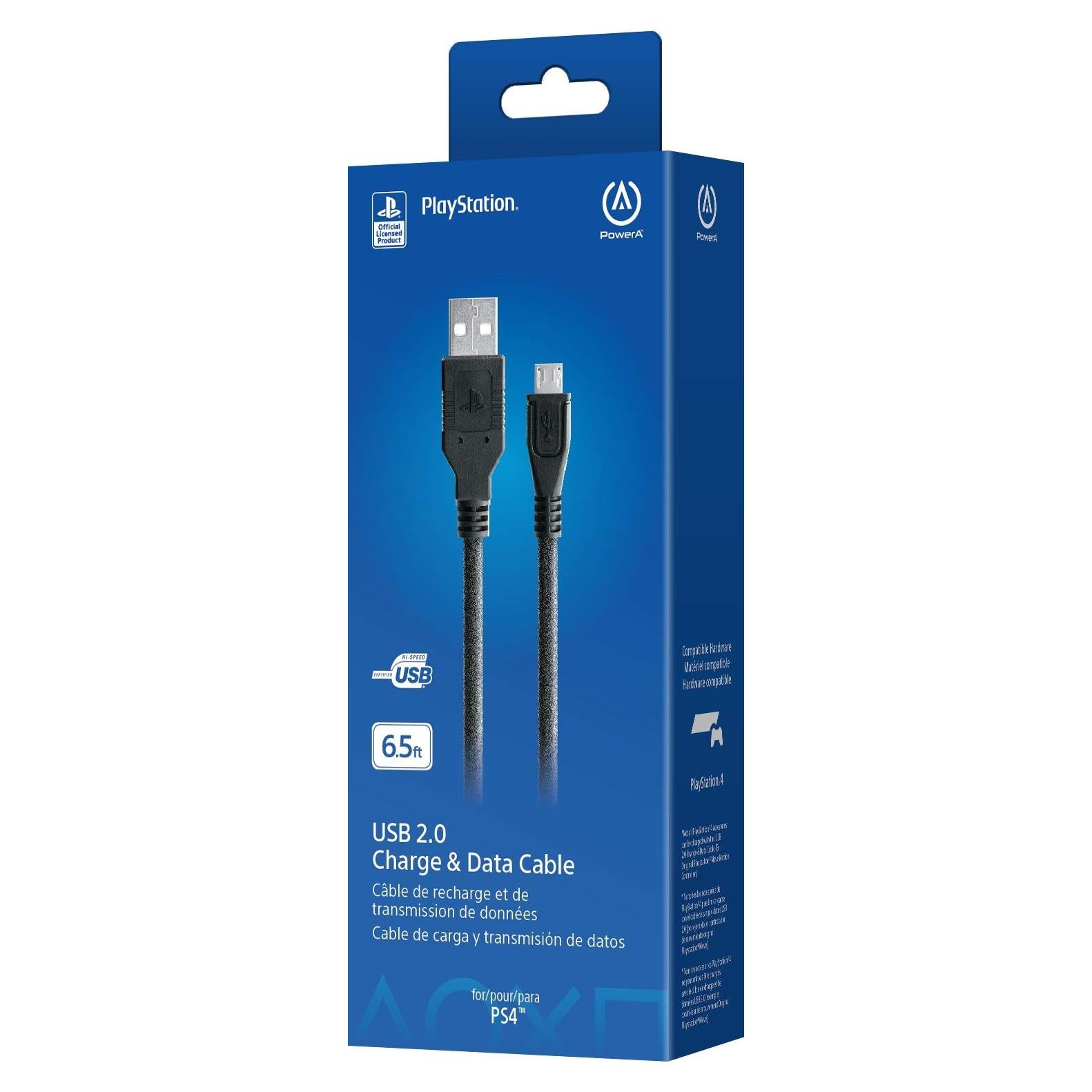 Cable de Carga USB PowerA para PS4 - 1.98m, Alta Velocidad