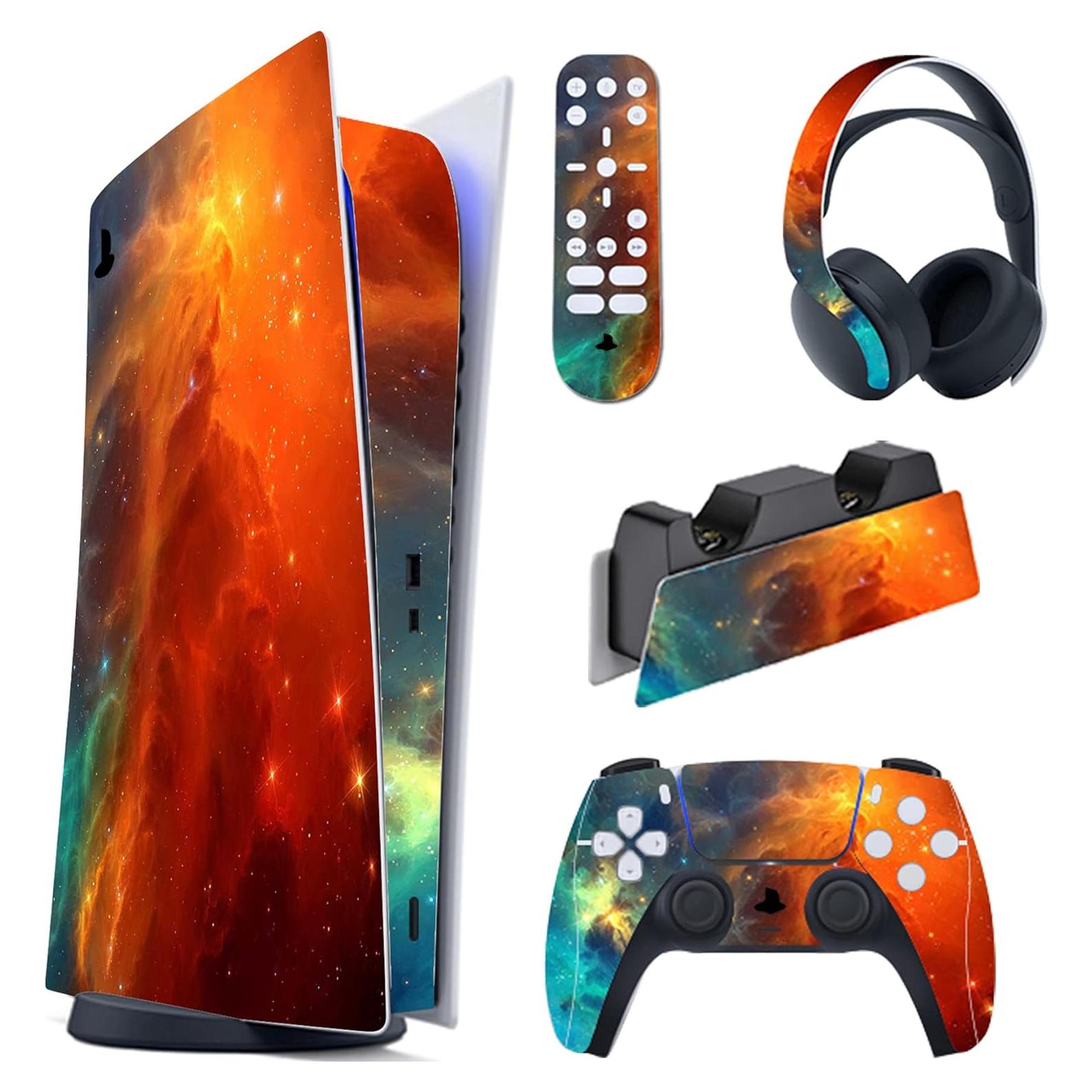 Calcomanías PlayVital para PS5 Edición Digital - Universo Estrella Naranja