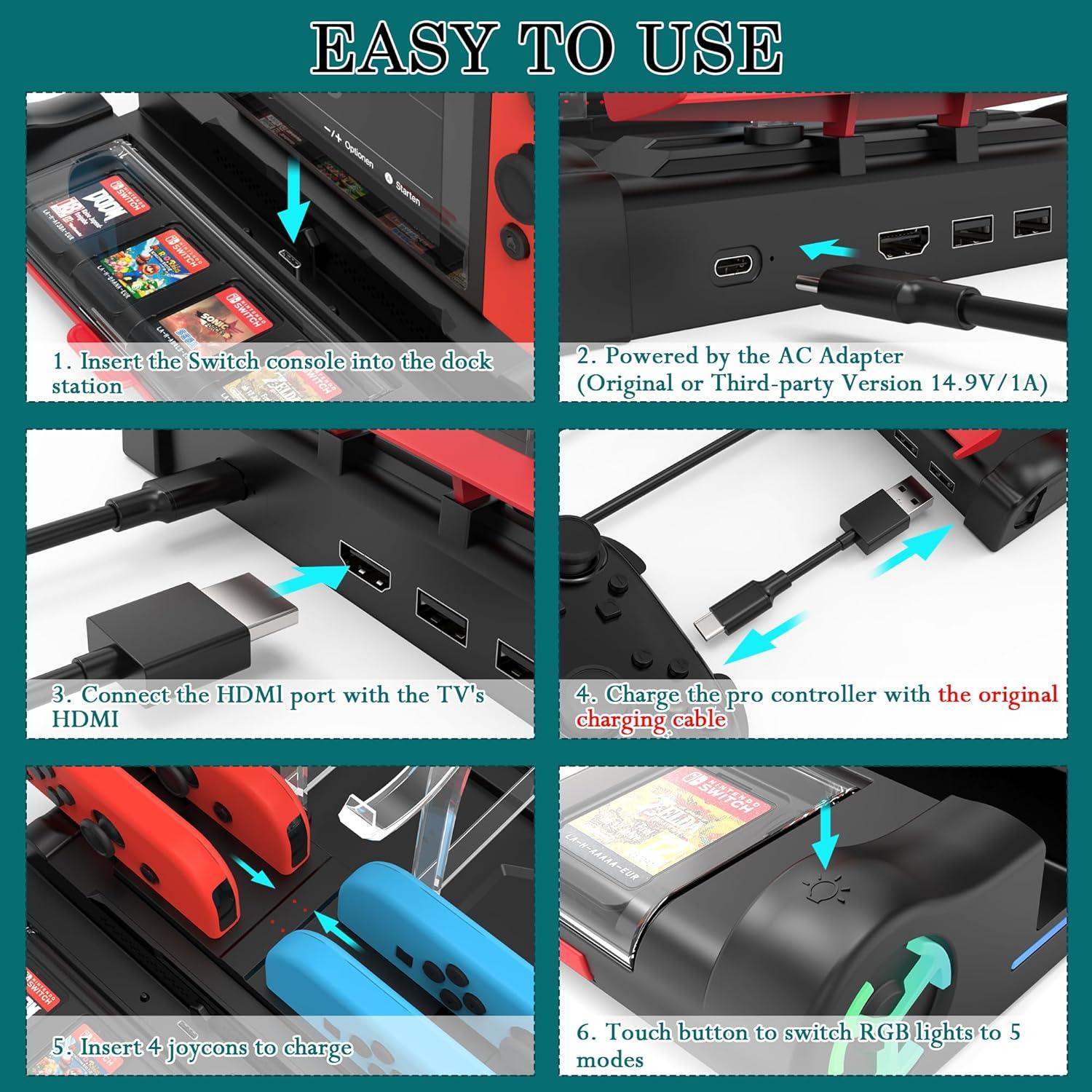 Estación de Acoplamiento Starry para Nintendo Switch 4K HDMI