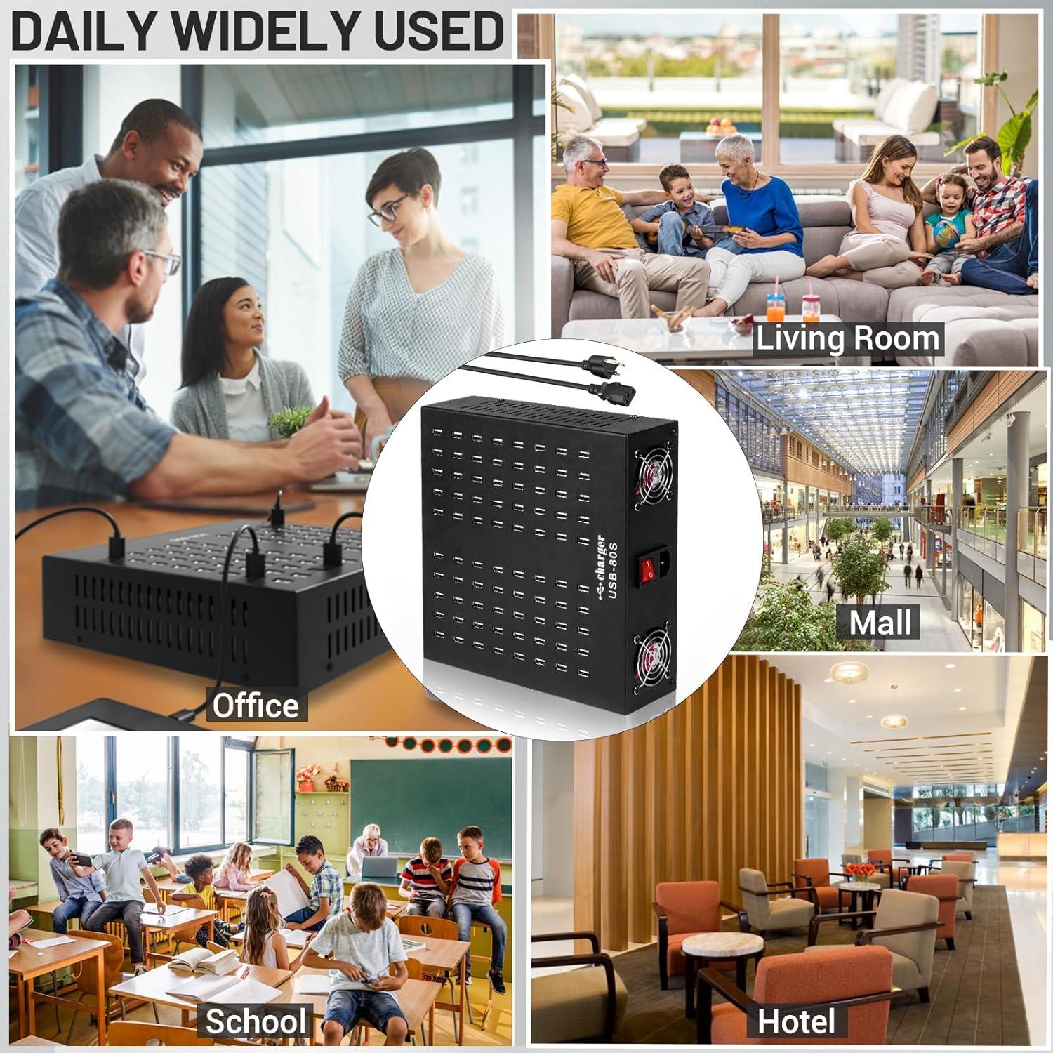 Estación de Carga USB Múltiple MIXILIN 80 Puertos 800W