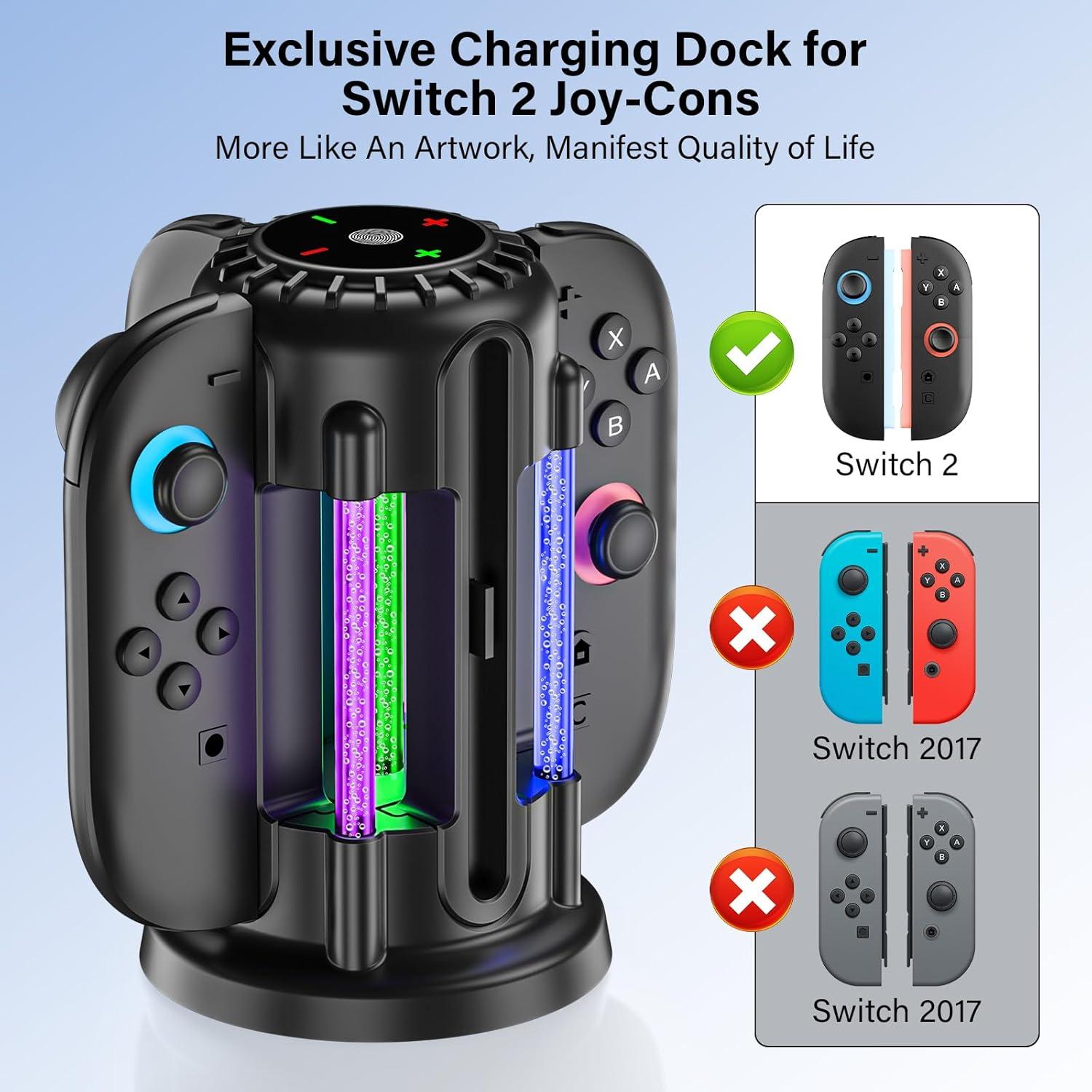 Cargador Rápido Magnético para Joy-Con Nintendo Switch 2