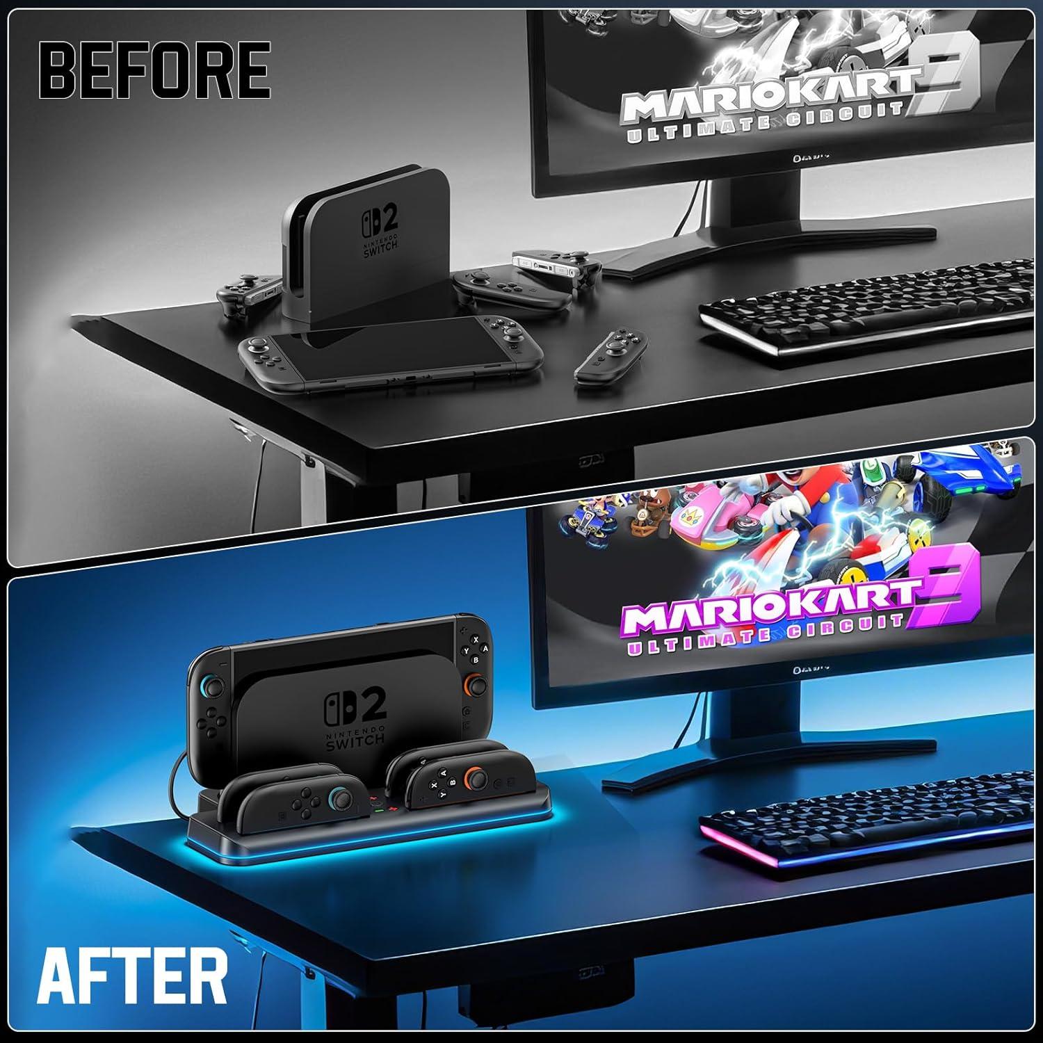 Estación de Carga para Controlador Switch 2 Tokluck con RGB