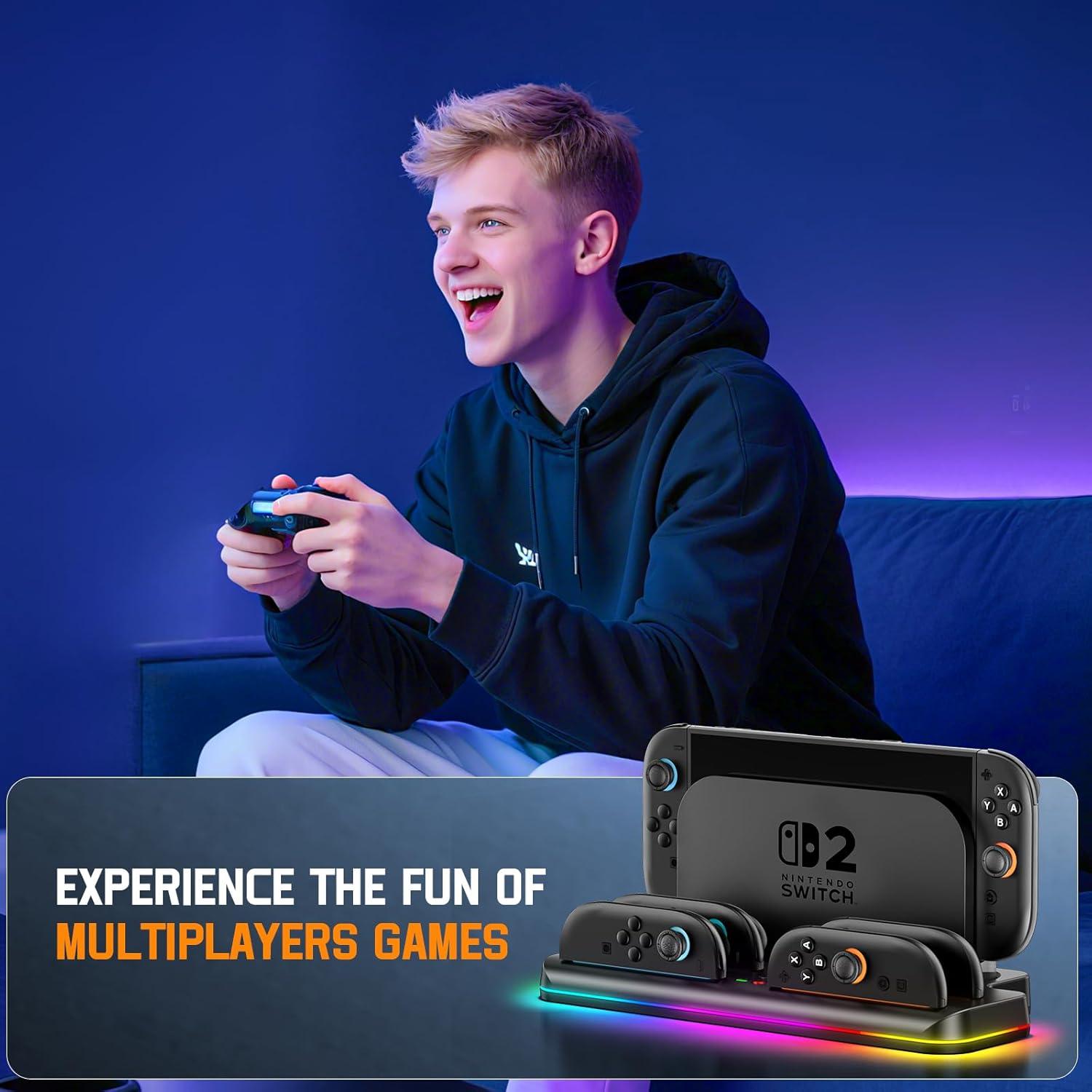 Estación de Carga para Controlador Switch 2 Tokluck con RGB