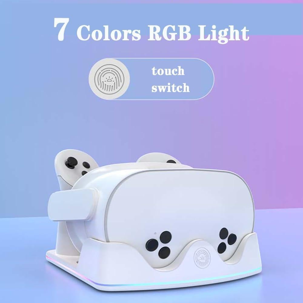 Base de Carga RGB para Meta Quest 3S/3/2 con Soporte