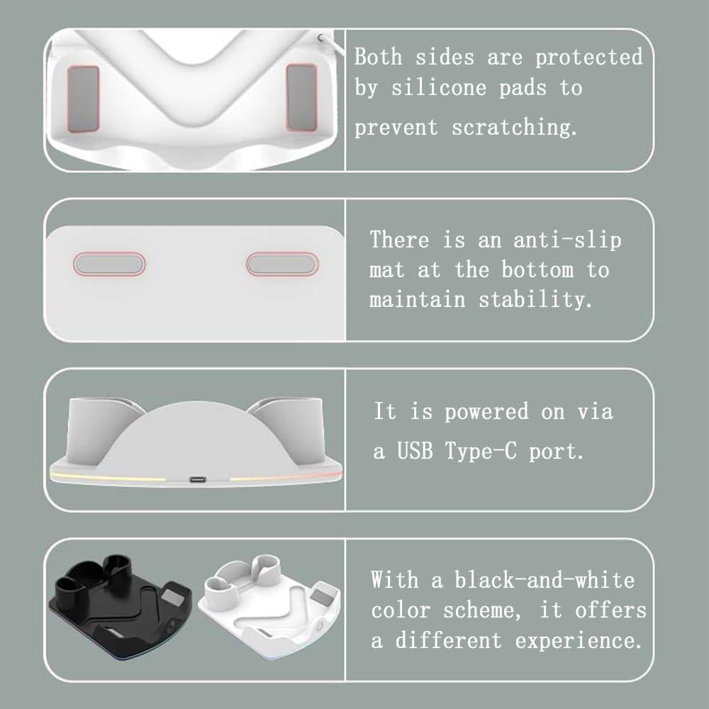 Base de Carga RGB para Meta Quest 3S/3/2 con Soporte