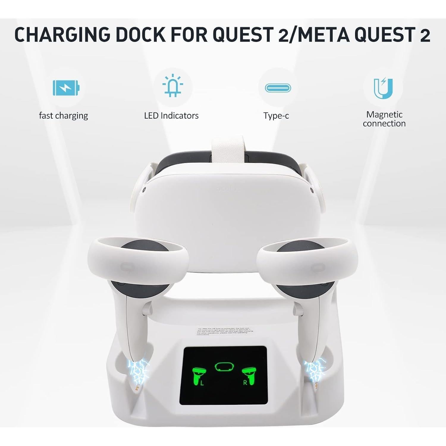 Estación de Carga VR Ysokk para Quest 2 con 2 Baterías