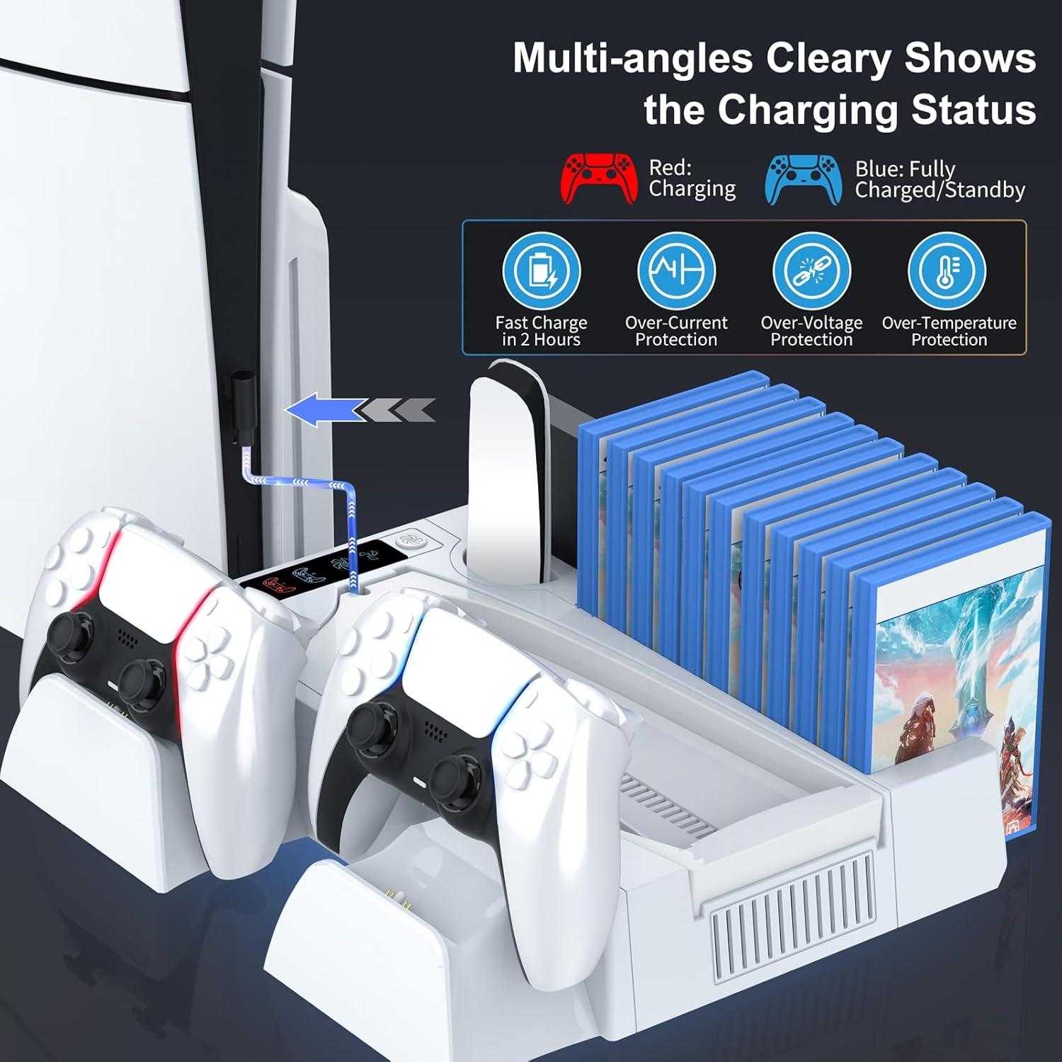 Estación de Enfriamiento y Carga PS5 Fivtek con Ventilador y USB