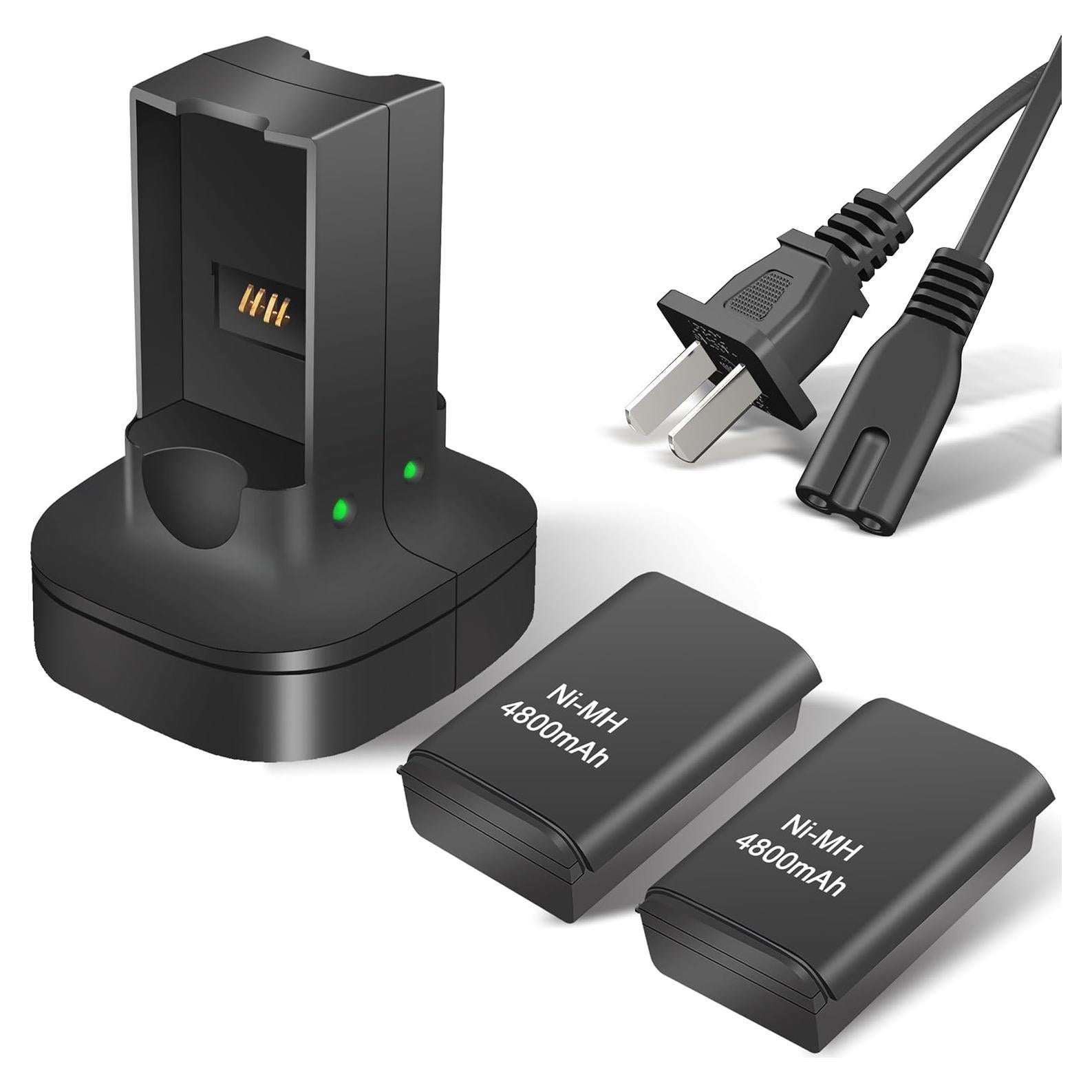 Paquete de 2 Baterías Recargables 4800mAh + Cargador Xbox 360