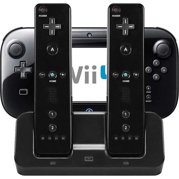 Base de Carga 3 en 1 eLUUGIE para Wii U Gamepad y Controladores
