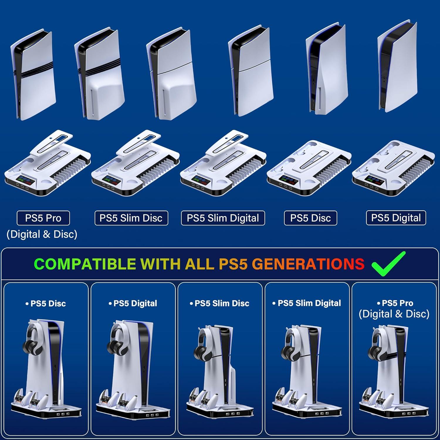 Estación de Enfriamiento y Carga PS5 Kammkonb con Ventilador