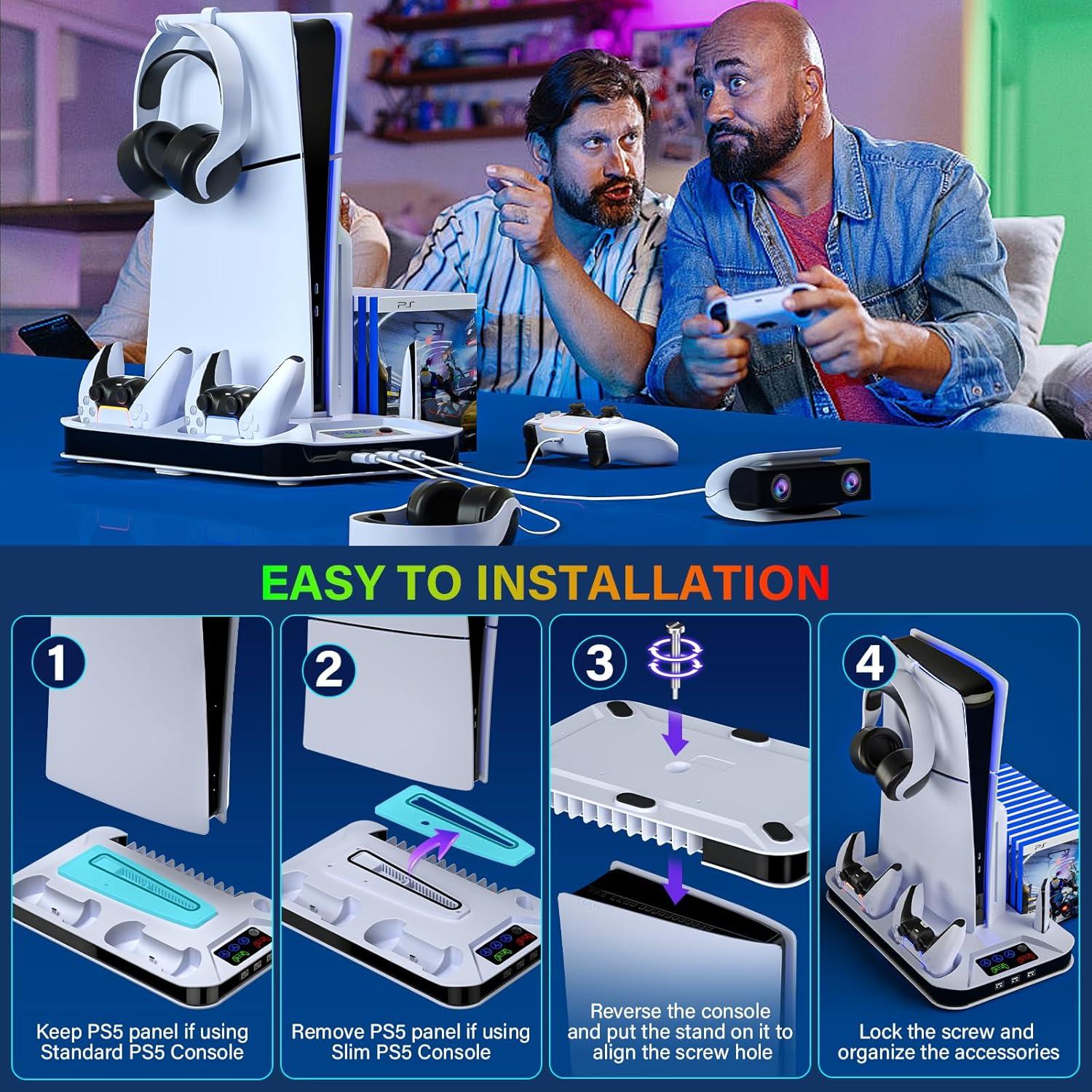 Estación de Enfriamiento y Carga PS5 Kammkonb con Ventilador