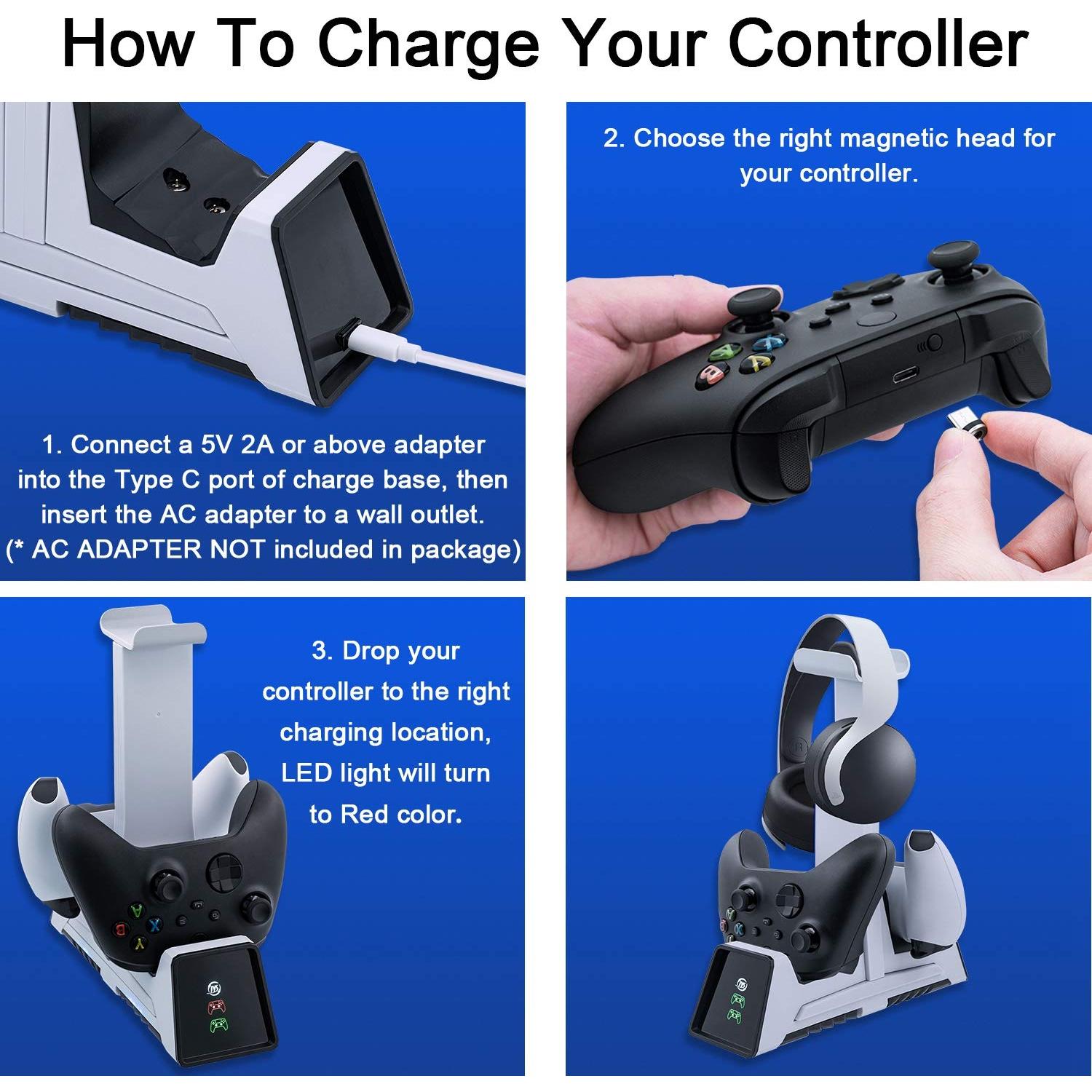 Estación de Carga Dual Mcbazel para Controladores PS5/PS4/Xbox