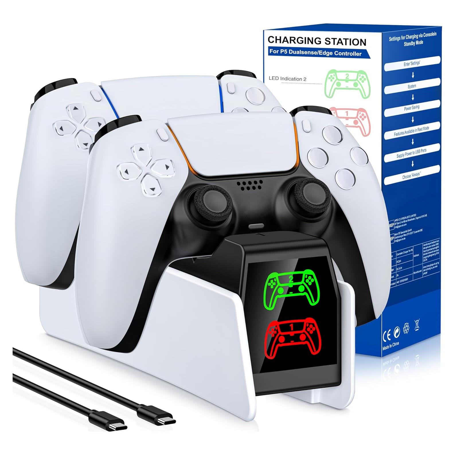 Estación de Carga Doble para Controlador PS5 DualSense - Carga Rápida con LED