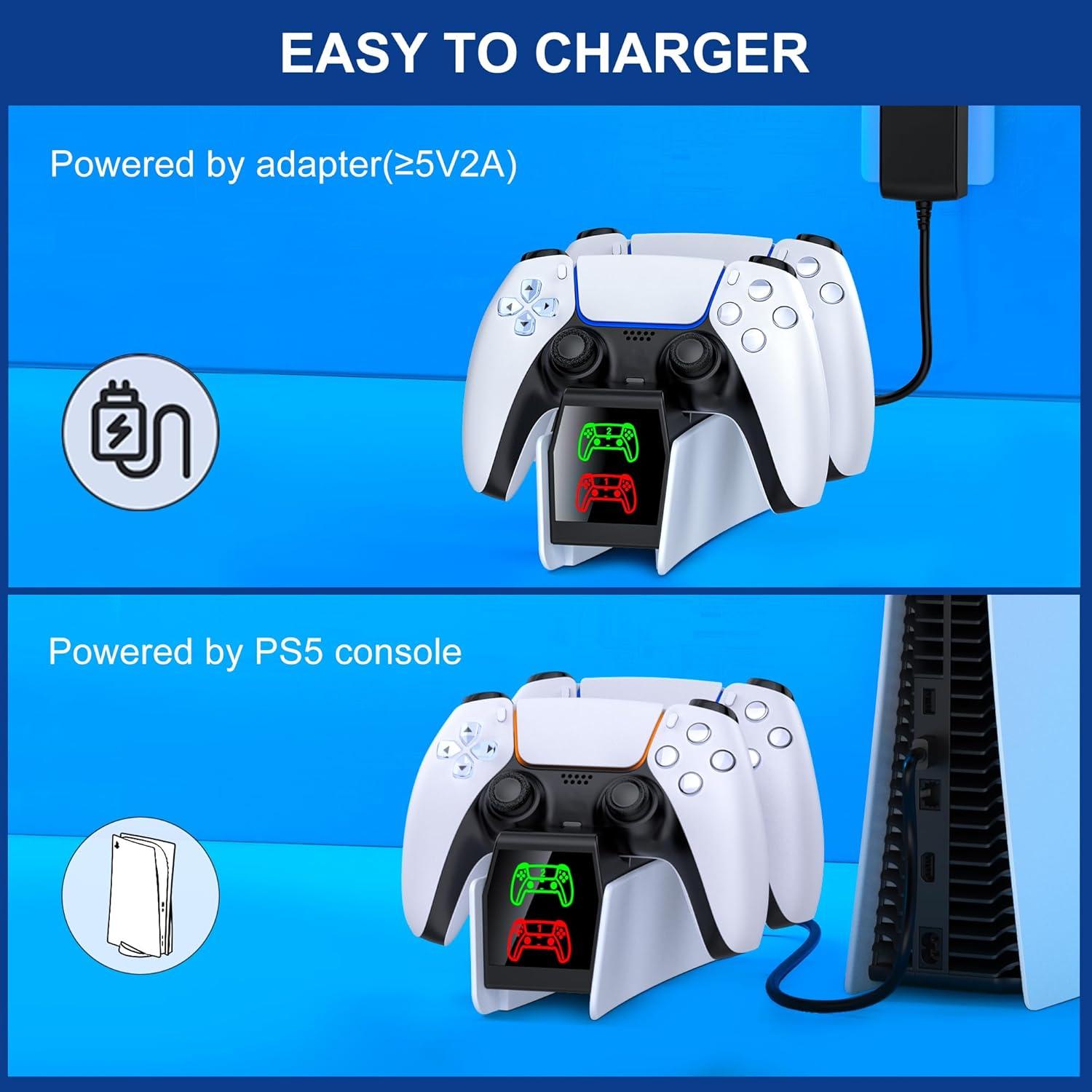 Estación de Carga Doble para Controlador PS5 DualSense - Carga Rápida con LED