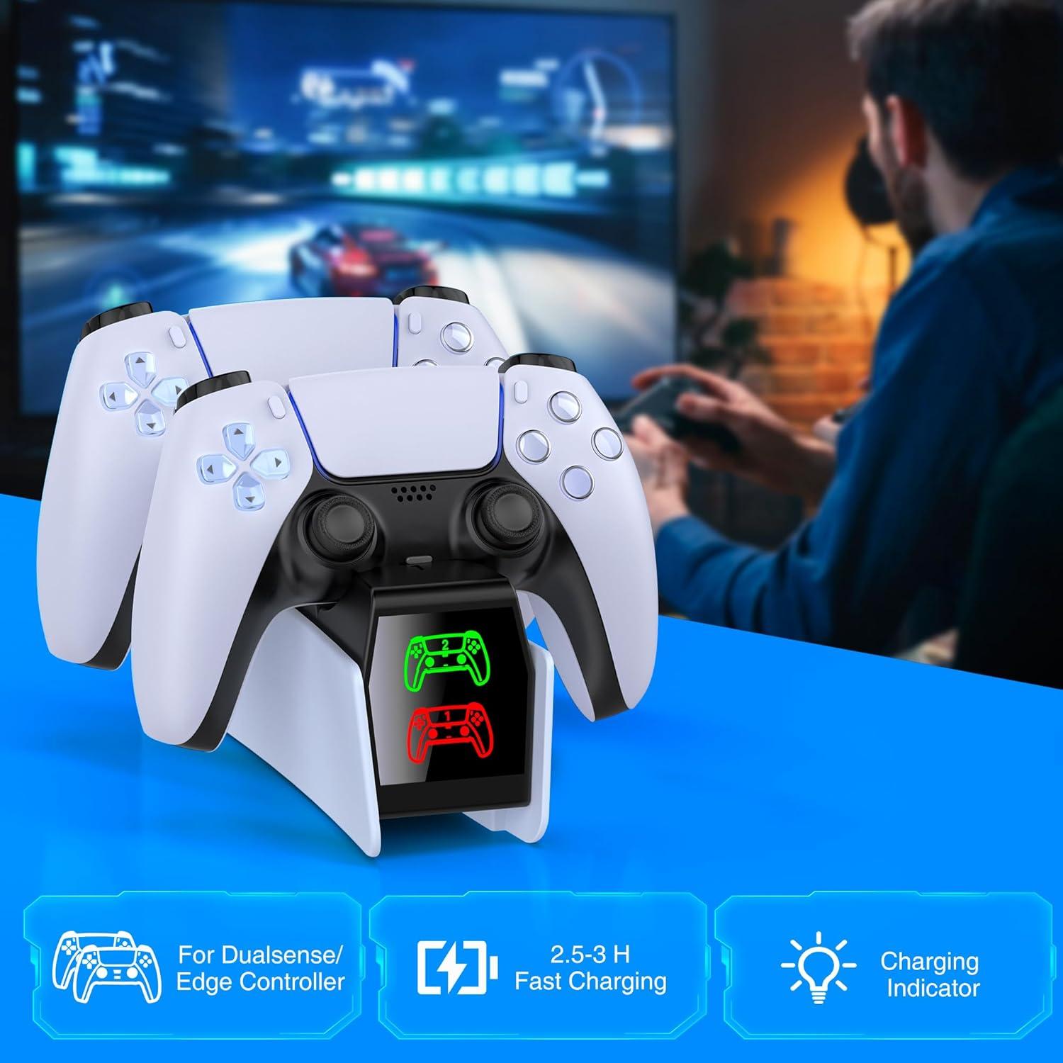 Estación de Carga Doble para Controlador PS5 DualSense - Carga Rápida con LED
