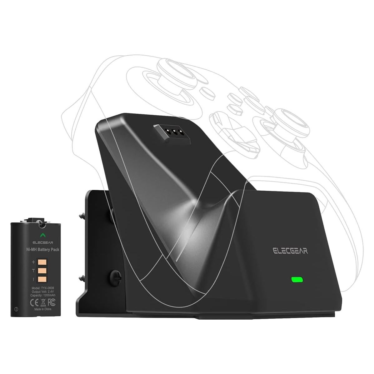 Dock de Carga ElecGear para Controlador Xbox con Batería 1200mAh