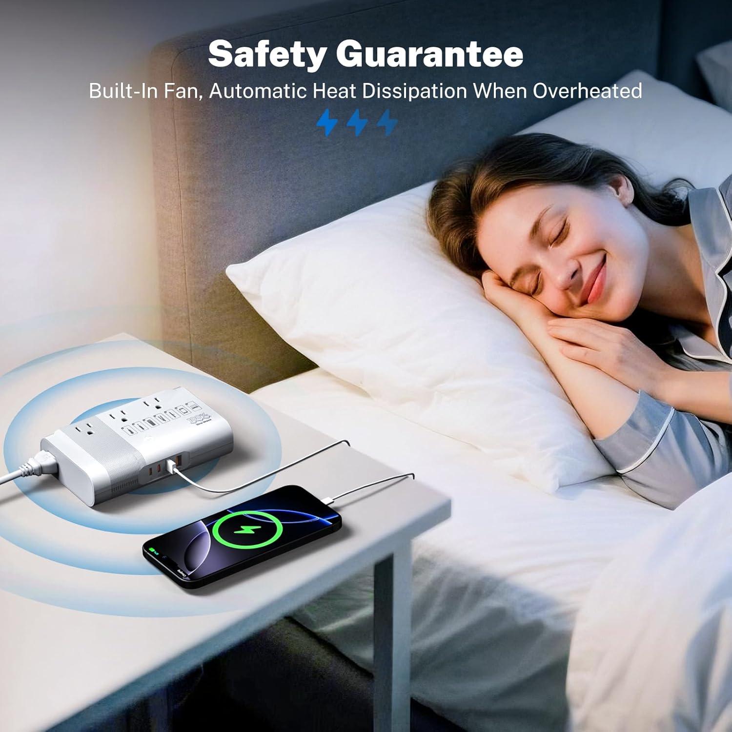 DOACE Adaptador de Viaje Universal 500W 220V a 110V Blanco