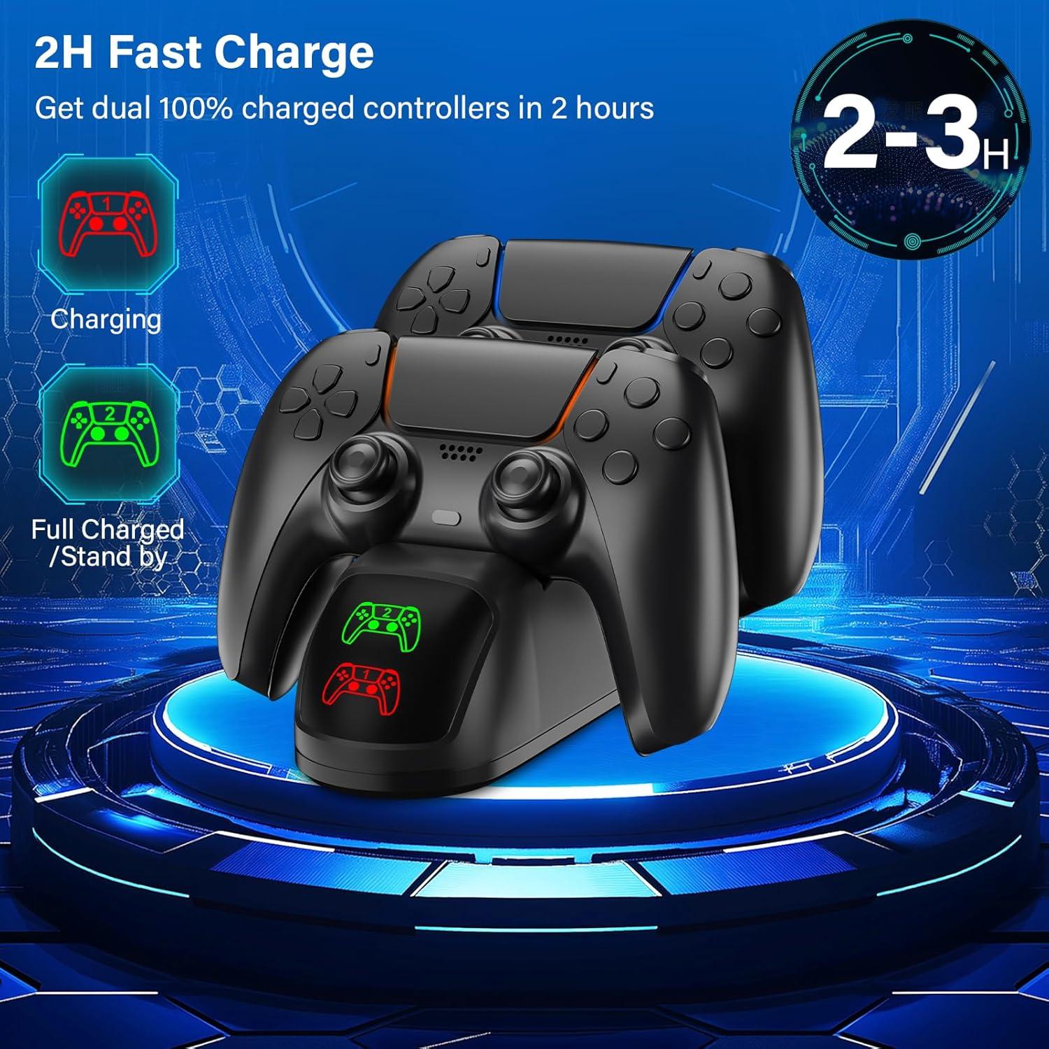 Estación de Carga Rápida para Controladores PS5 Dualsense - Negro