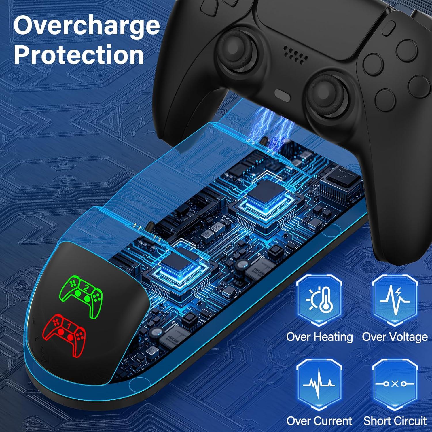 Estación de Carga Rápida para Controladores PS5 Dualsense - Negro