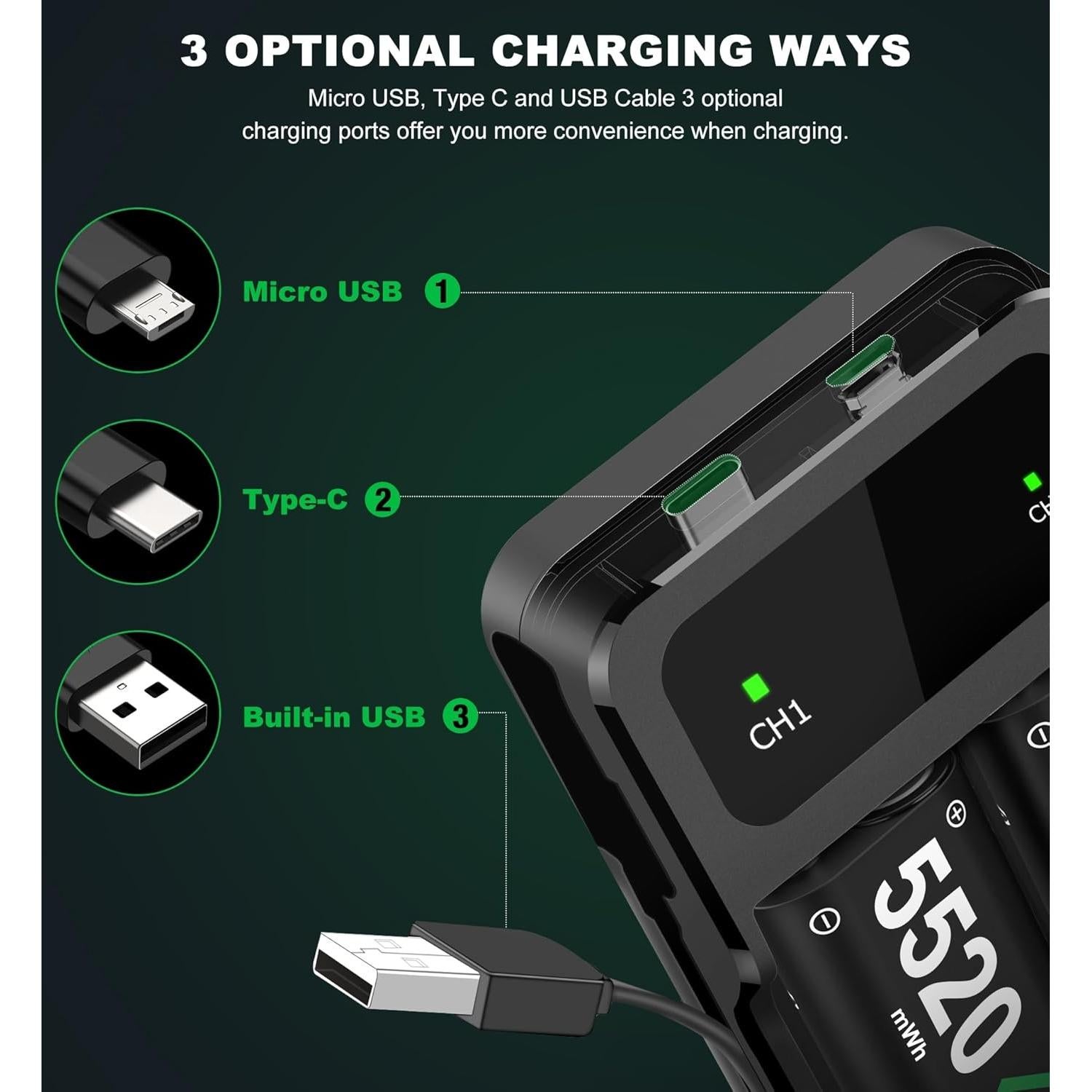 Batería Recargable DXKK para Xbox Series X|S - 30 Horas