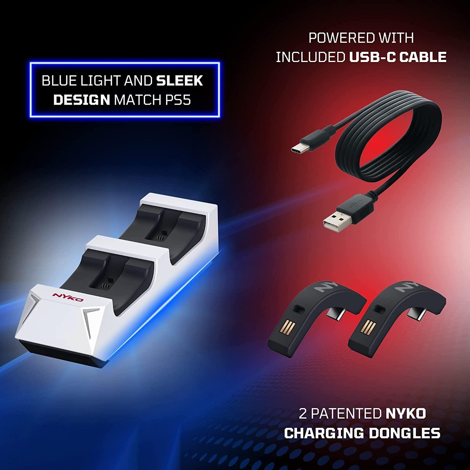 Base de Carga Dualsense Nyko para PS5 - Carga Rápida 2 Controladores