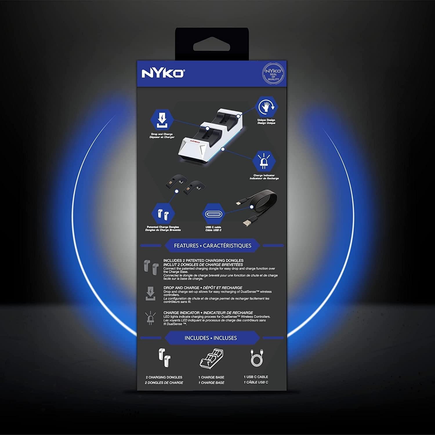 Base de Carga Dualsense Nyko para PS5 - Carga Rápida 2 Controladores