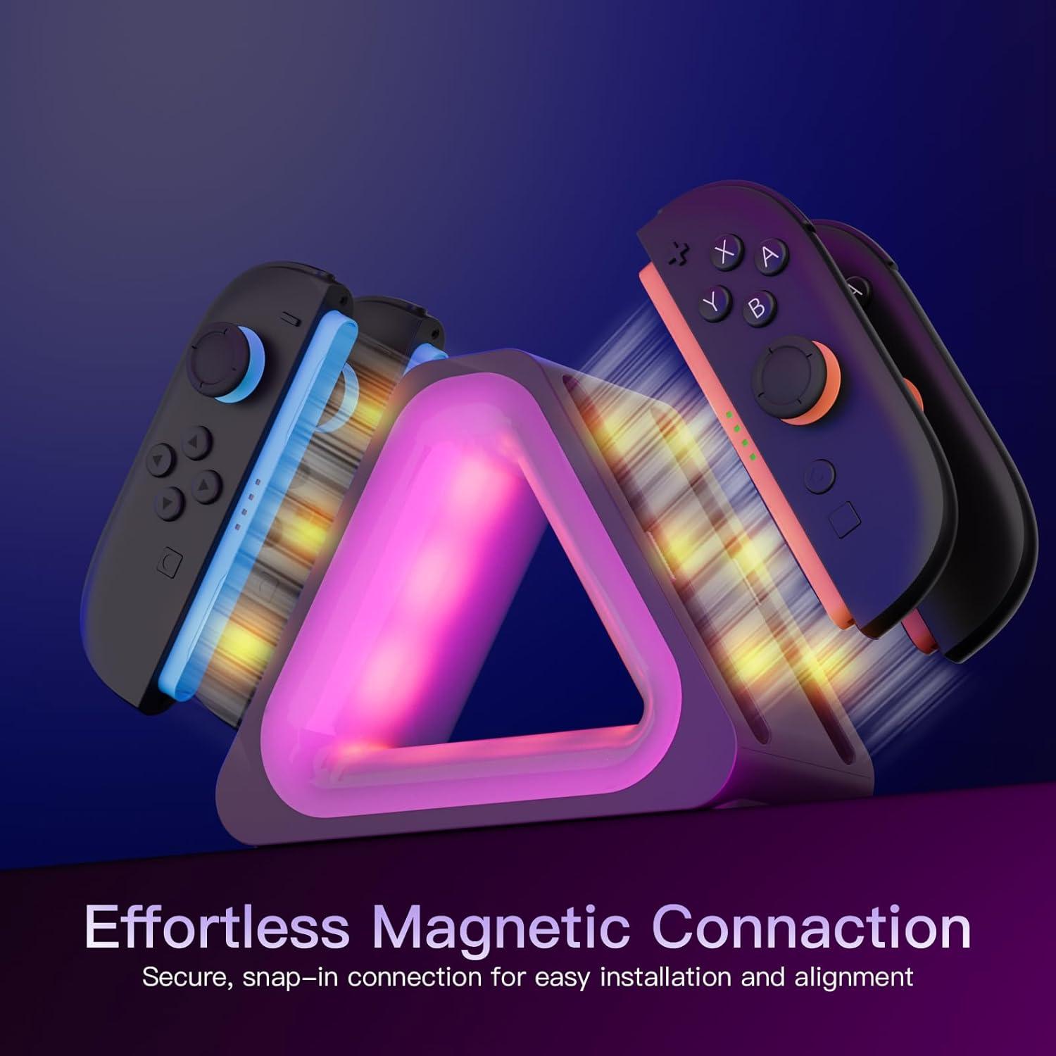 Dock de Carga Rápida Hosanwell para Joy-Con Switch 2 - 4 Controladores