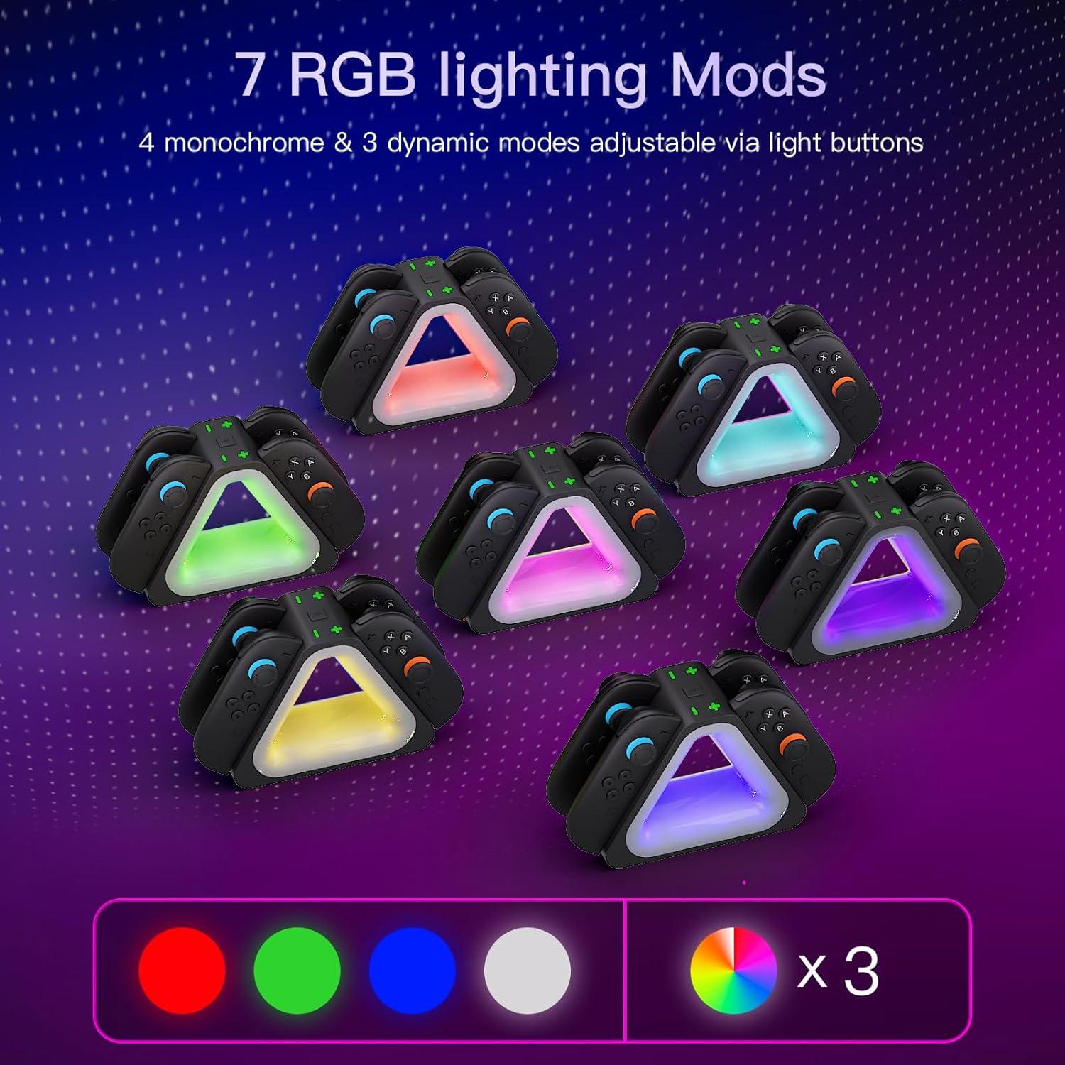 Dock de Carga Rápida Hosanwell para Joy-Con Switch 2 - 4 Controladores