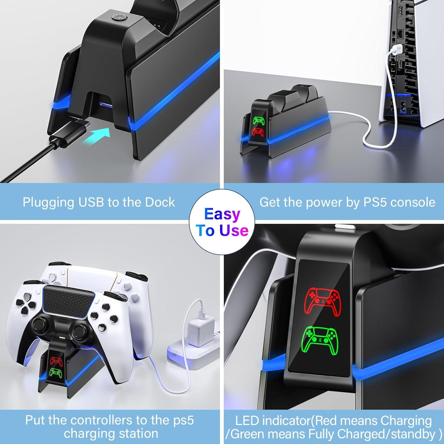 Estación de Carga PS5 Fegliea para Controladores Dualsense