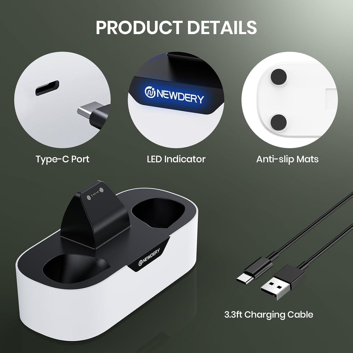 Estación de Carga Rápida NEWDERY para Controladores Xbox One/Series X|S