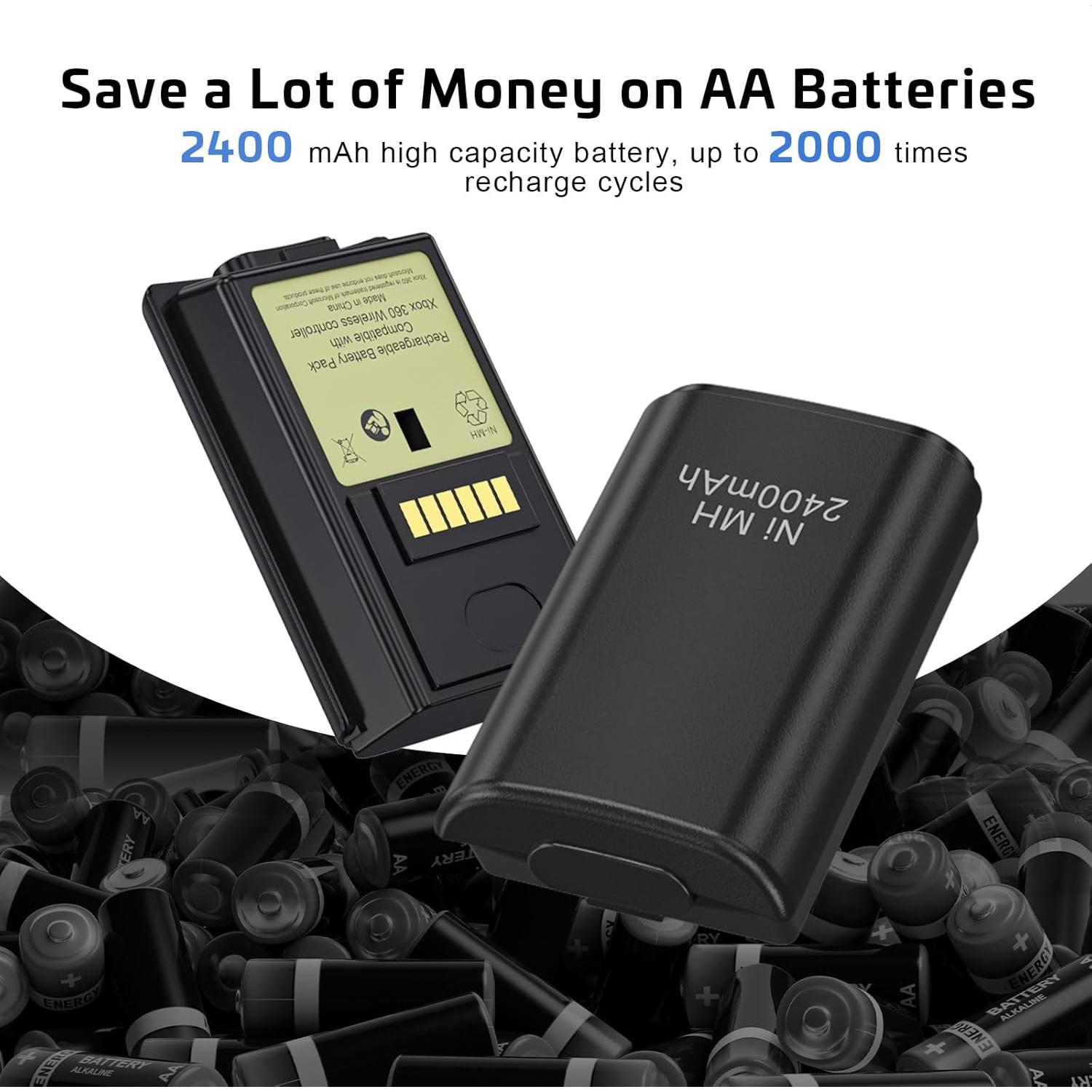 Batería Recargable Dual KEKUCULL para Controlador Xbox 360