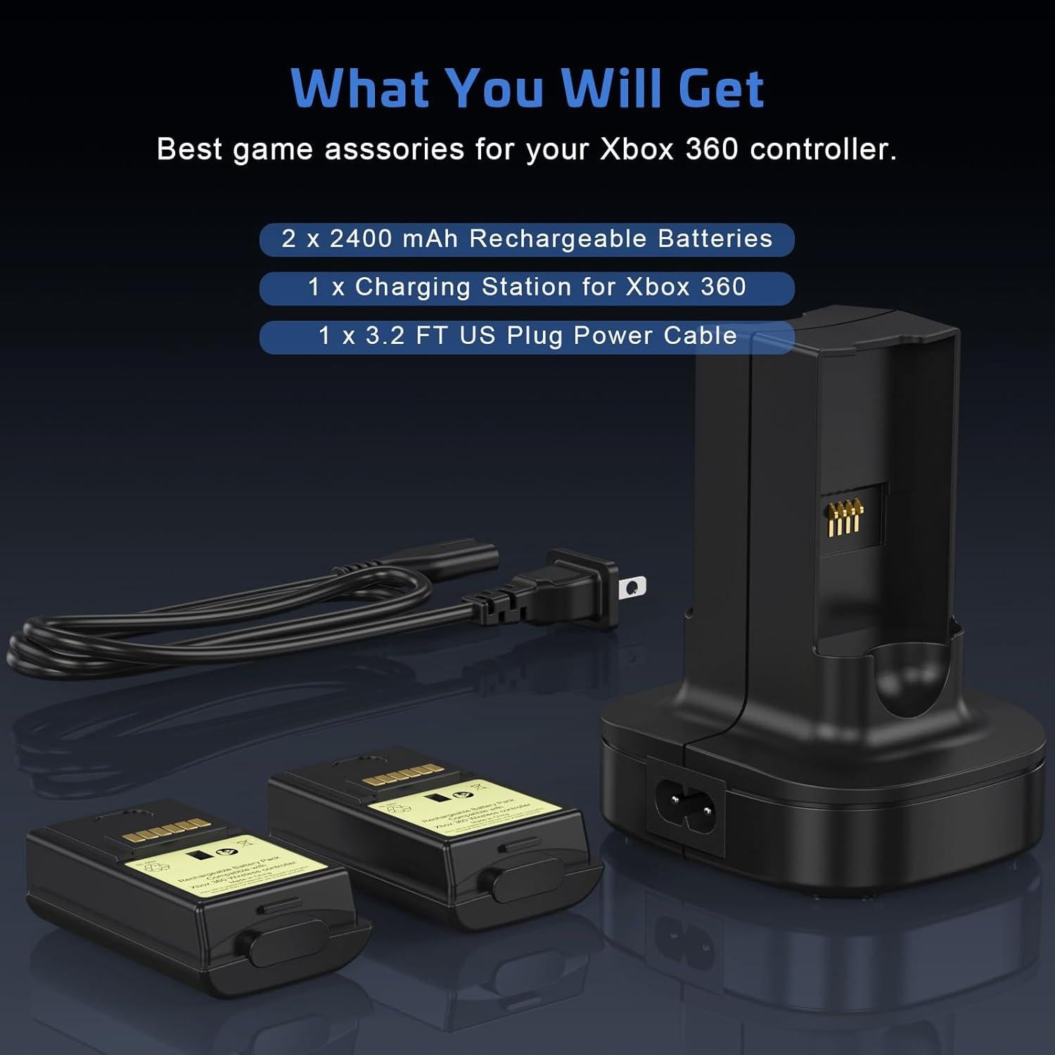 Batería Recargable Dual KEKUCULL para Controlador Xbox 360