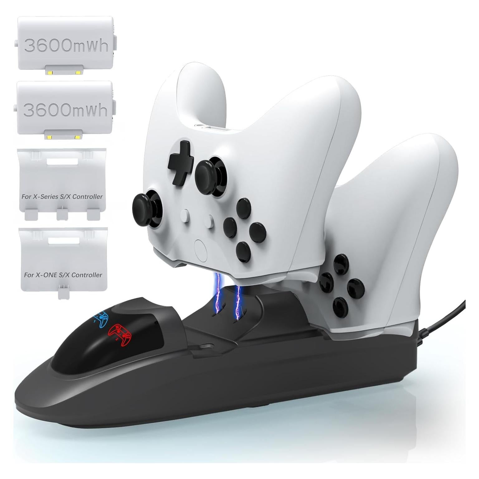 Estación de Carga iPLYGAM para Controladores Xbox con 2 Baterías 3600mAh