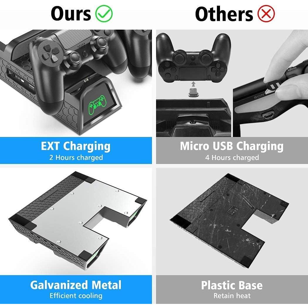Soporte OIVO para PS4 con Ventilación y Carga Dual