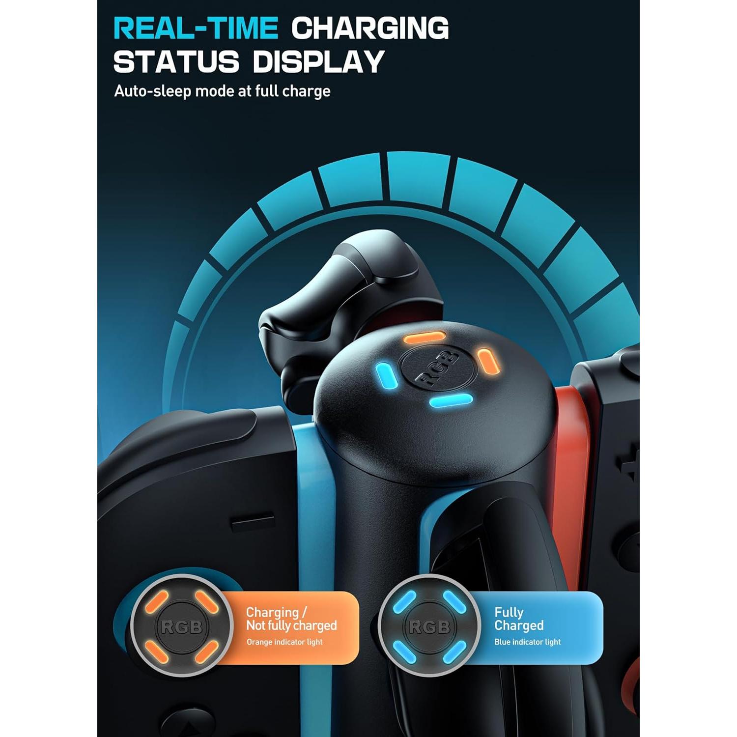 Estación de Carga Mumba para Nintendo Switch 2 Joy-Con 4 en 1