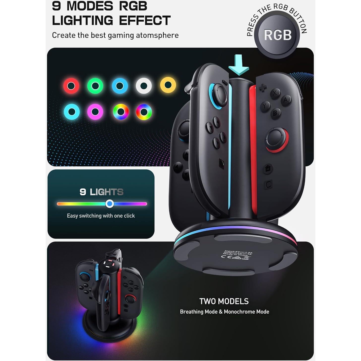 Estación de Carga Mumba para Nintendo Switch 2 Joy-Con 4 en 1