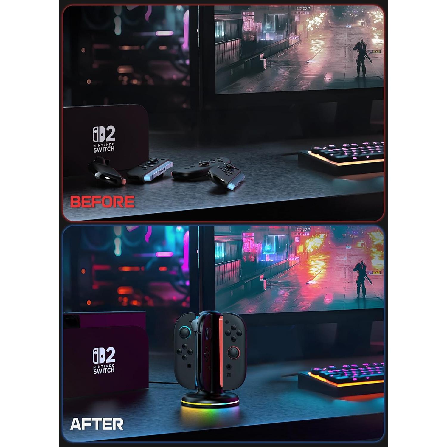 Estación de Carga Mumba para Nintendo Switch 2 Joy-Con 4 en 1