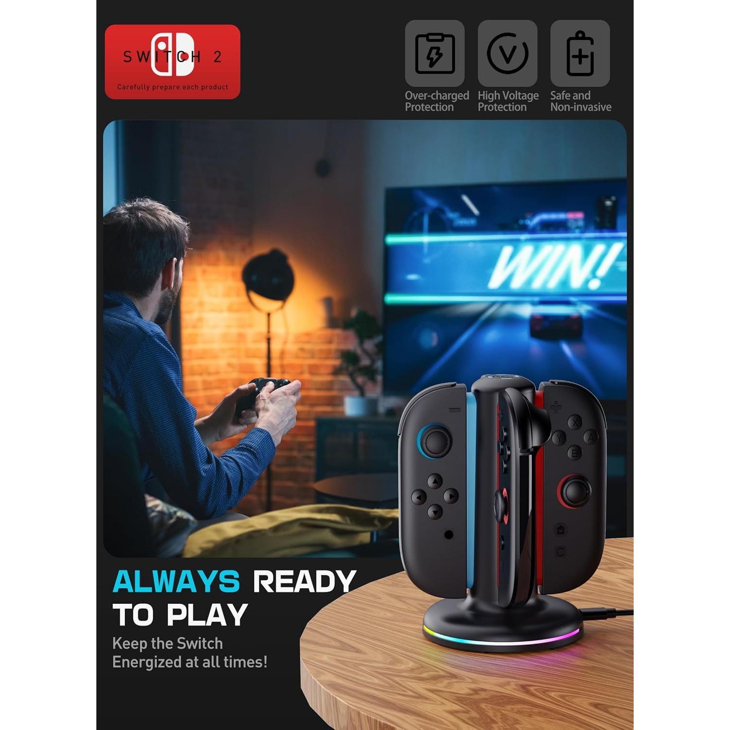 Estación de Carga Mumba para Nintendo Switch 2 Joy-Con 4 en 1