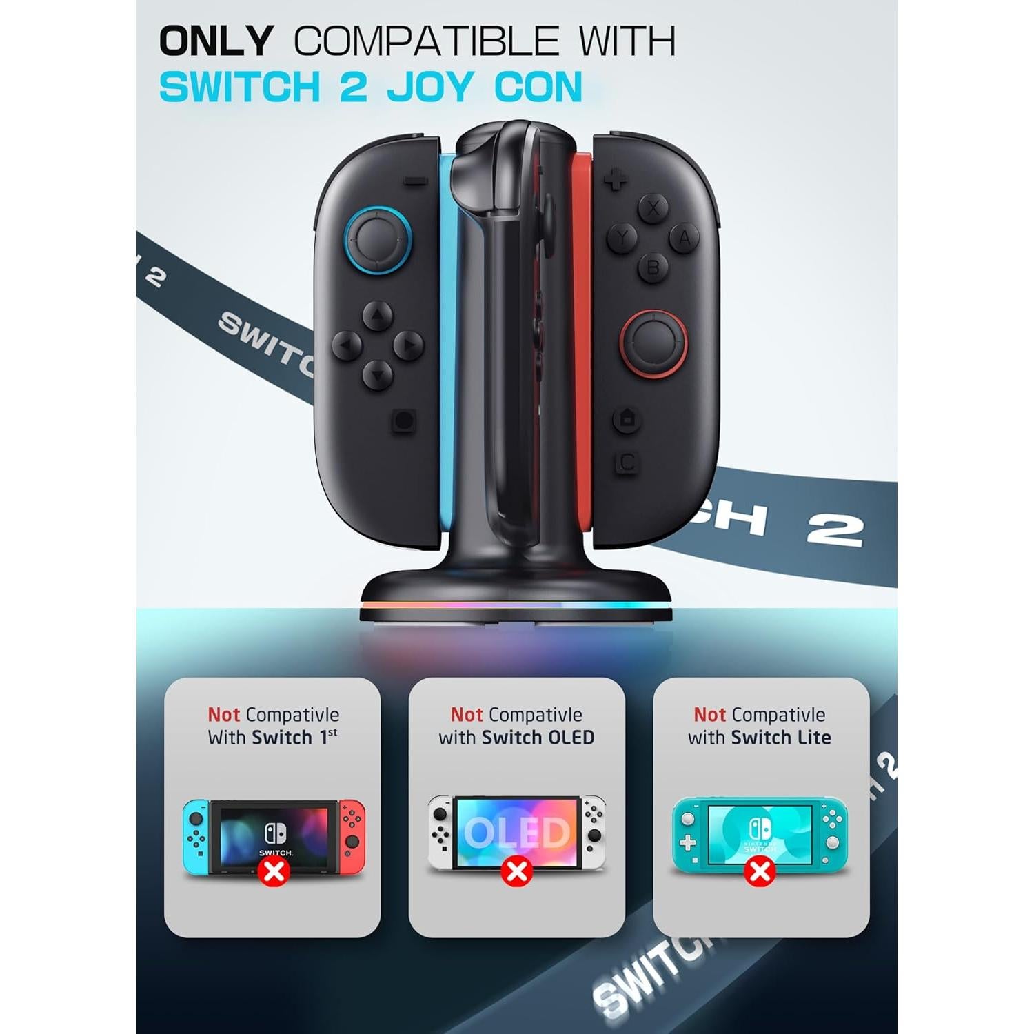 Estación de Carga Mumba para Nintendo Switch 2 Joy-Con 4 en 1