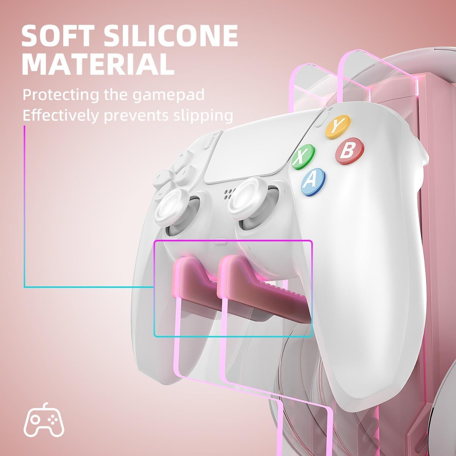 Soporte para Controladores Xbox BIFONODKR Rosa con Carga USB y RGB