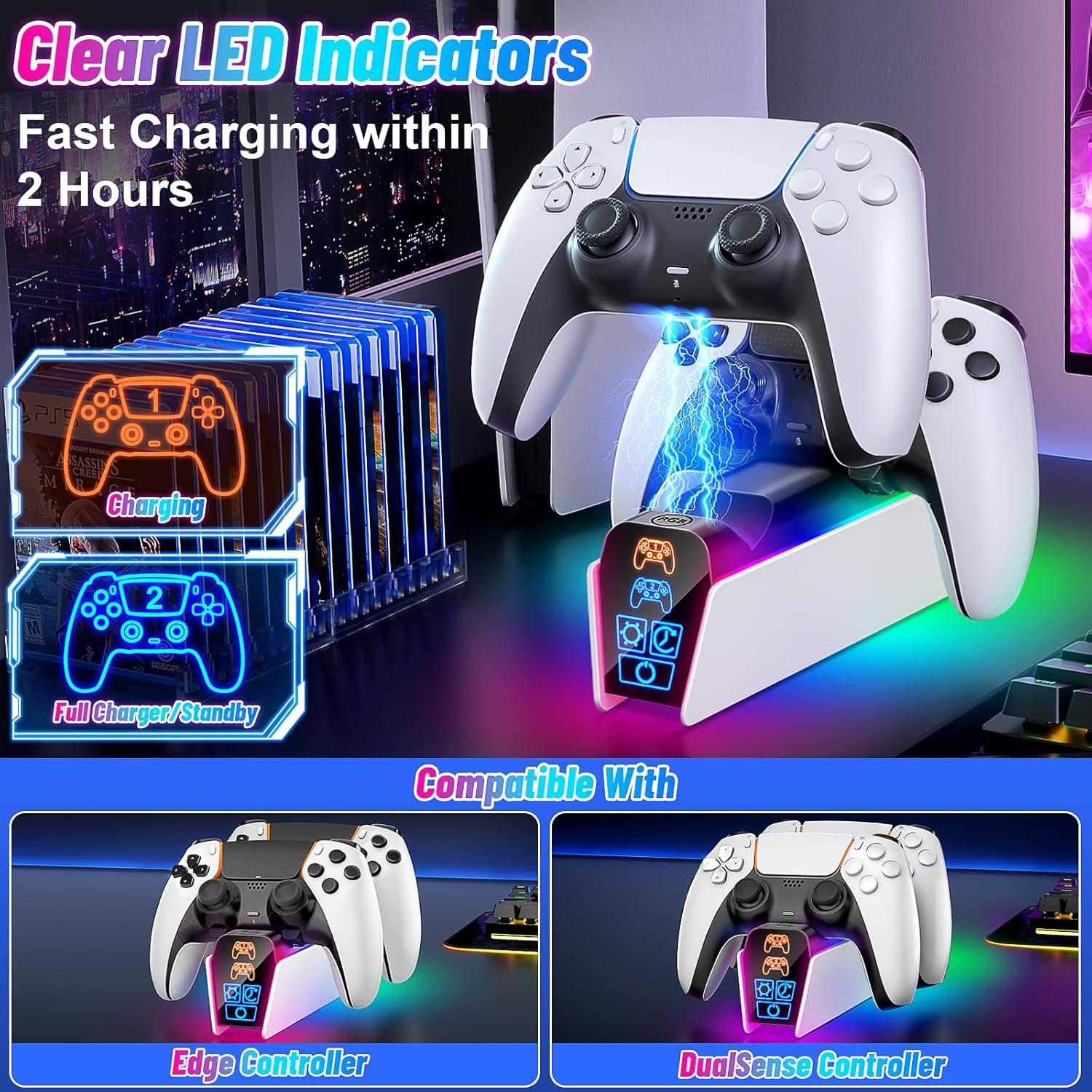 Estación de Carga PS5 Fenolical para Controladores Dual y Edge