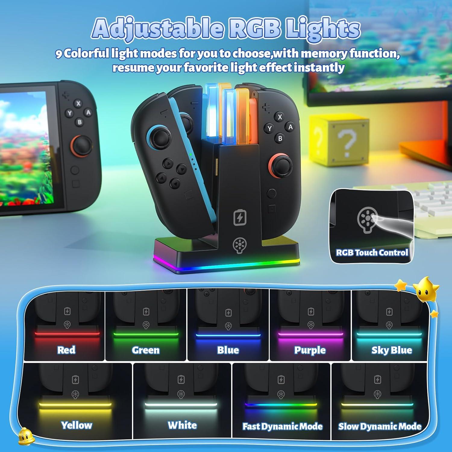 Estación de Carga Rápida FASTSNAIL para Joy-Con Switch 2