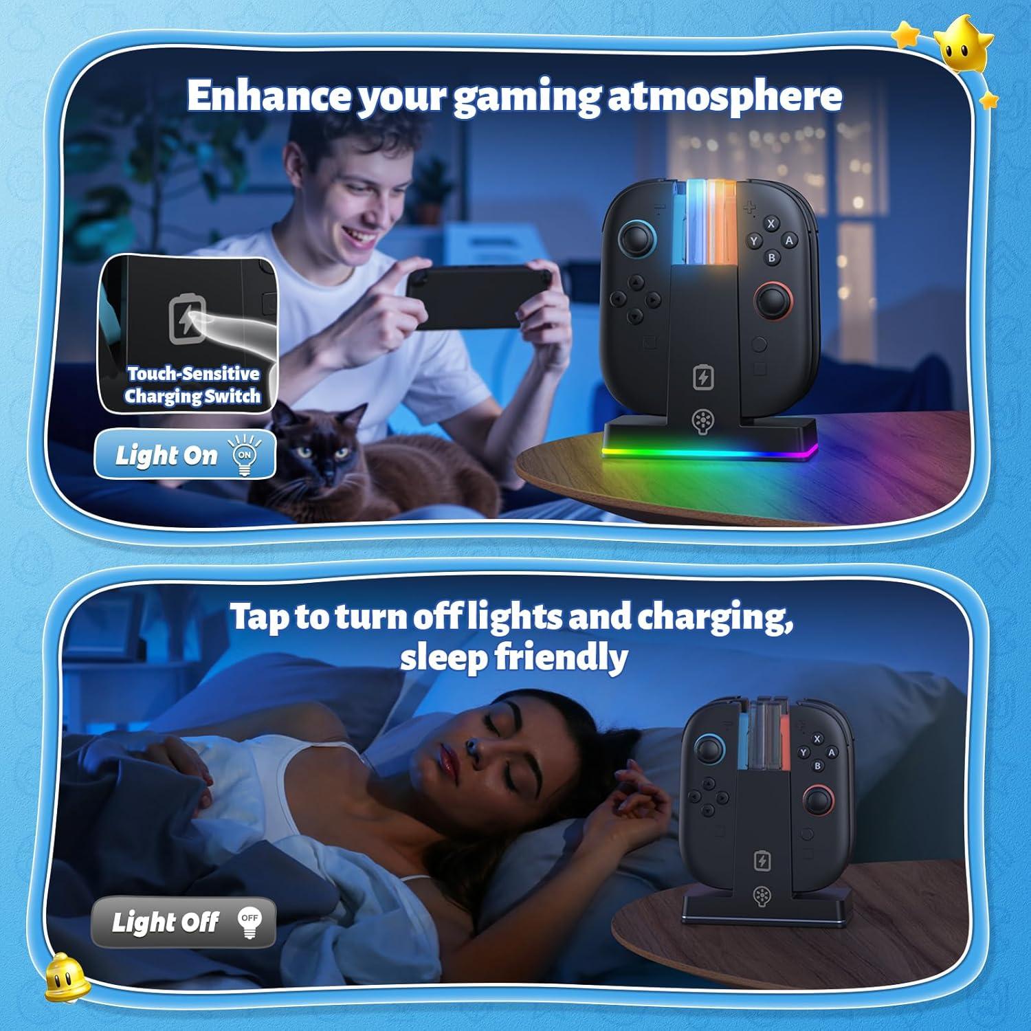 Estación de Carga Rápida FASTSNAIL para Joy-Con Switch 2