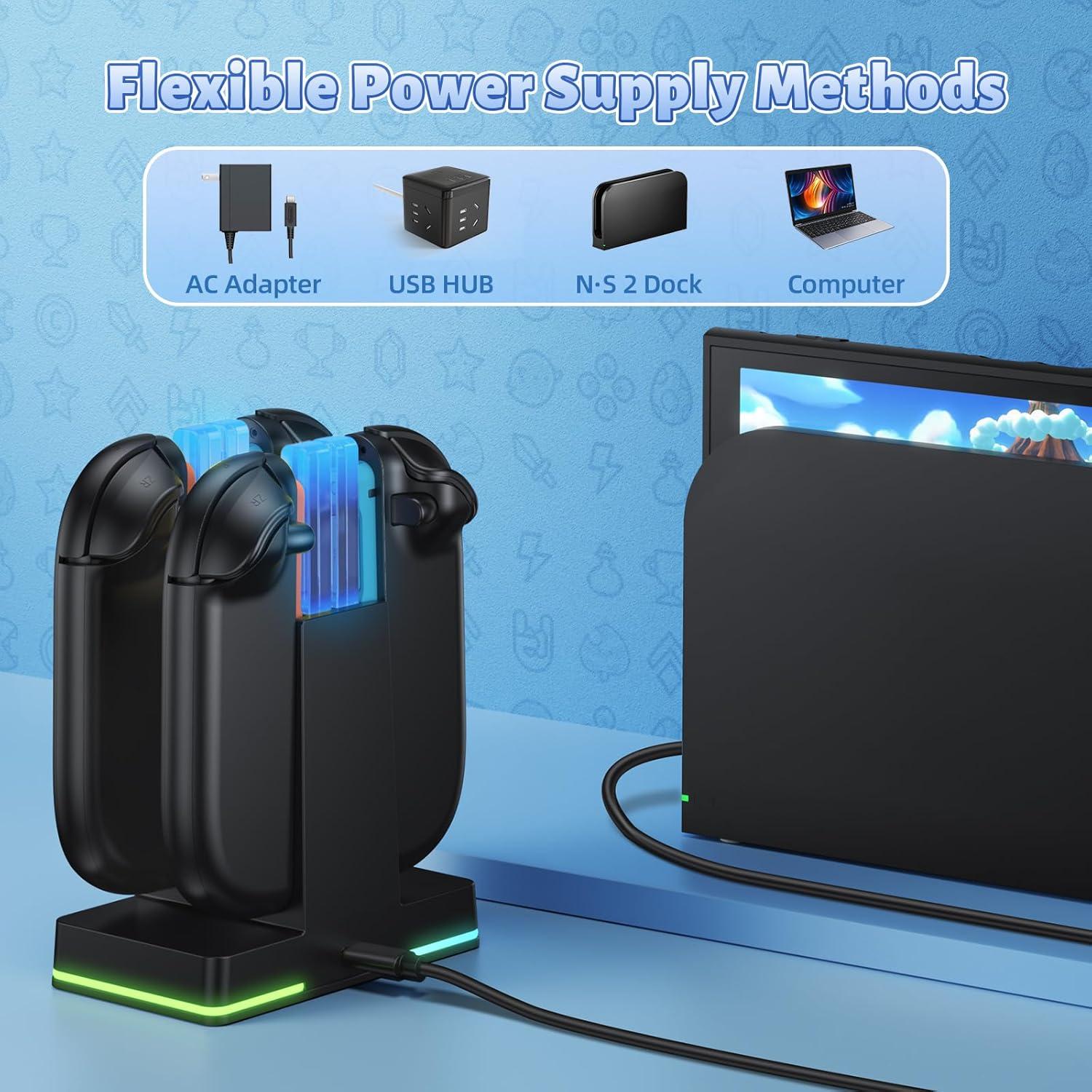 Estación de Carga Rápida FASTSNAIL para Joy-Con Switch 2