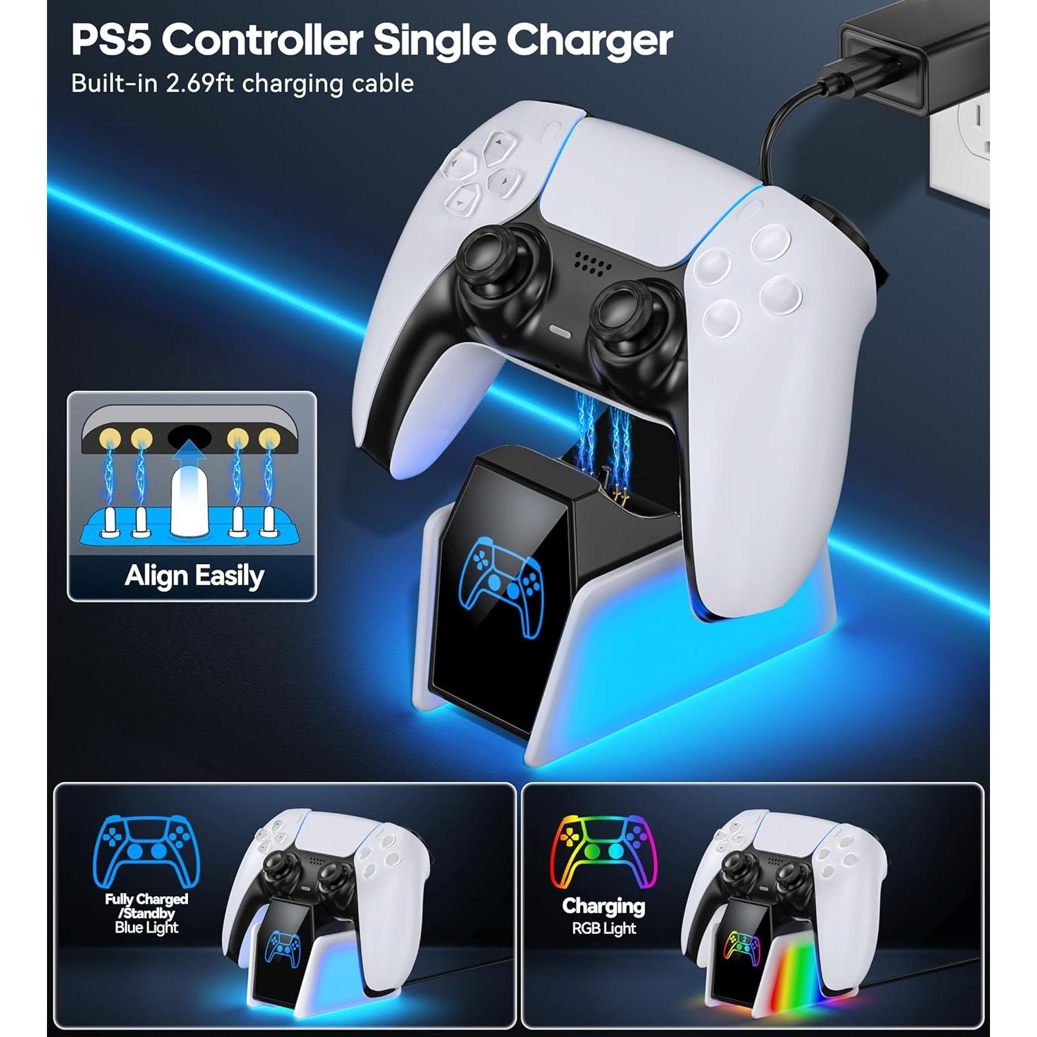 Estación de Carga Rápida Rysker para Controlador PS5 DualSense