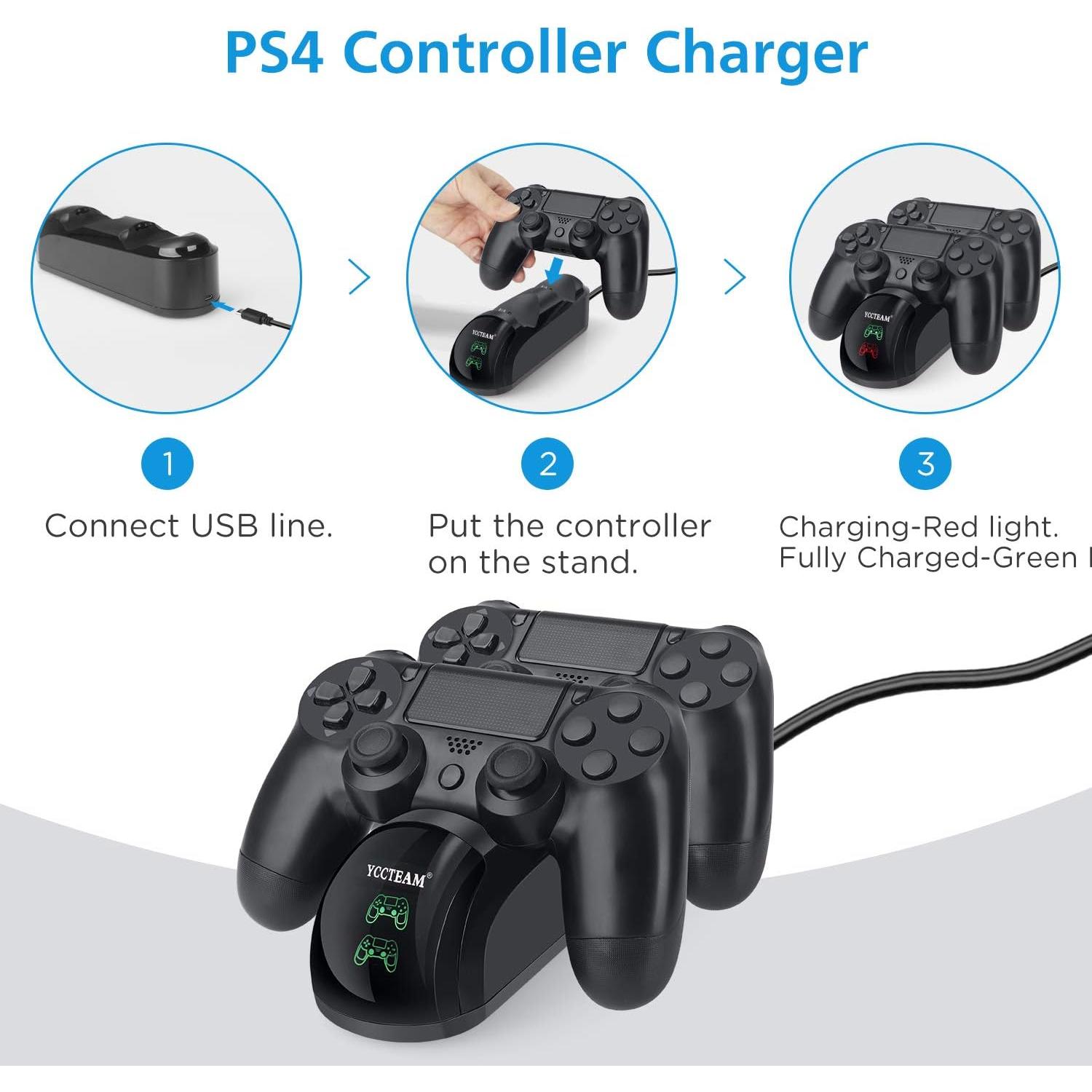 Cargador Rápido YAEYE para Controlador PS4/PS4 Pro/PS4 Slim