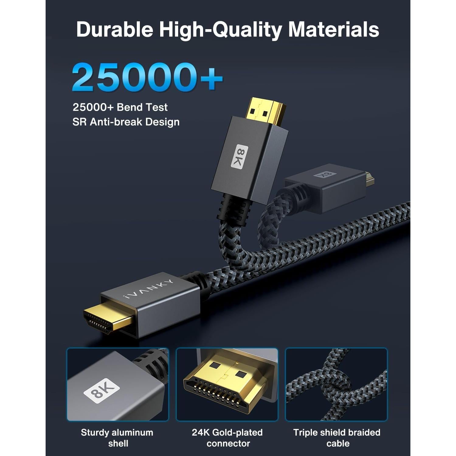 Cable HDMI 8K 2.0 m IVANKY Alta Velocidad 48Gbps